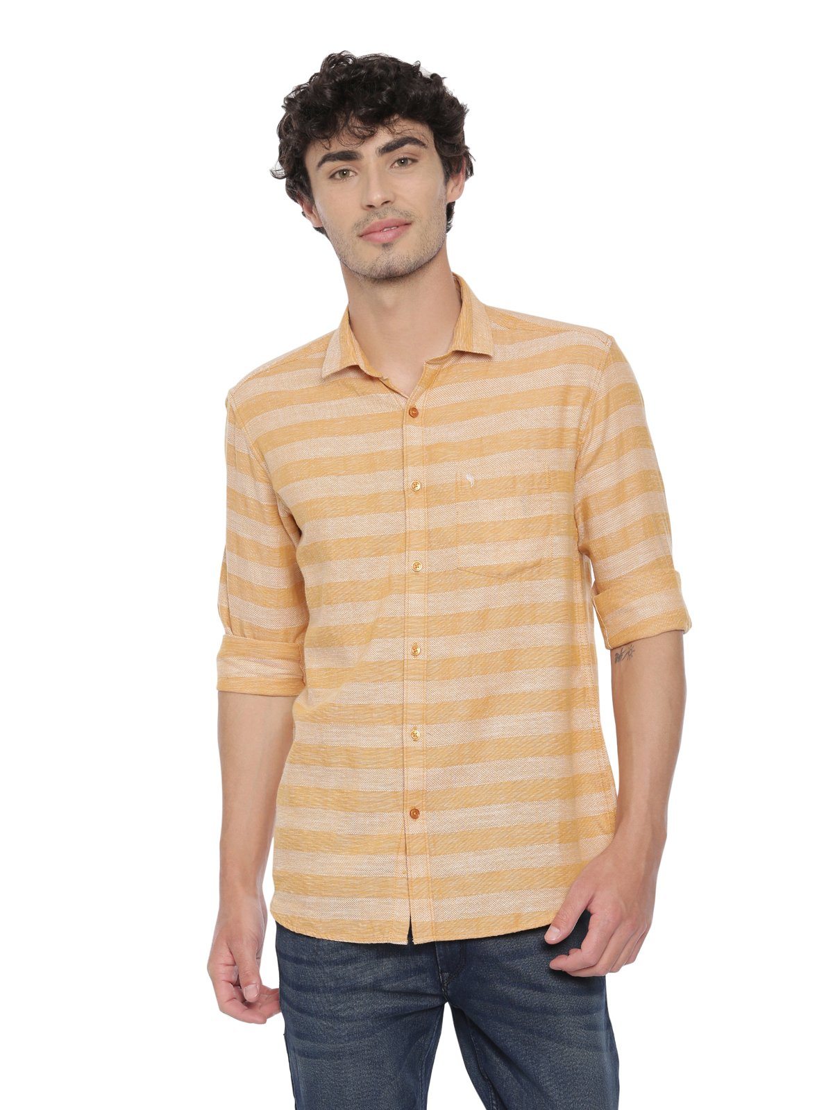 Swiss Club Mens Stripes Casual Wear Full Sleeve Slim Fit Woven Shirt SWISS CLUB Shirt Swiss Club 