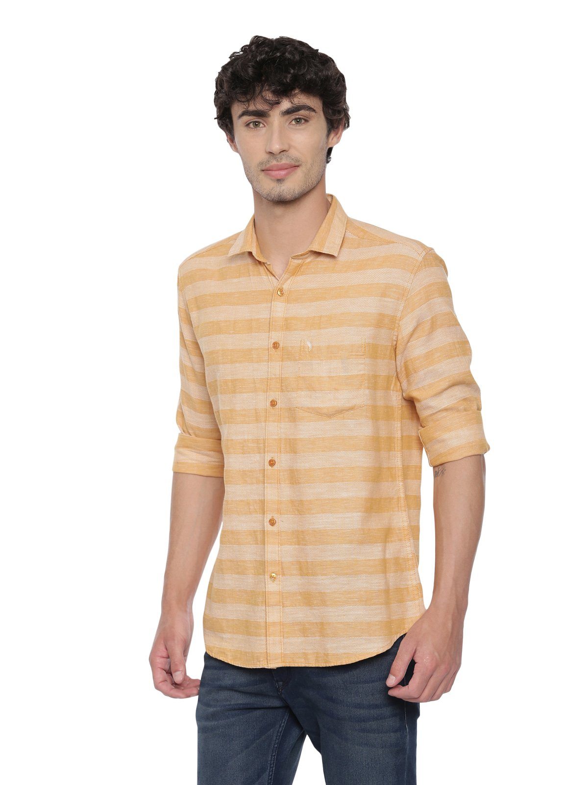 Swiss Club Mens Stripes Casual Wear Full Sleeve Slim Fit Woven Shirt SWISS CLUB Shirt Swiss Club 