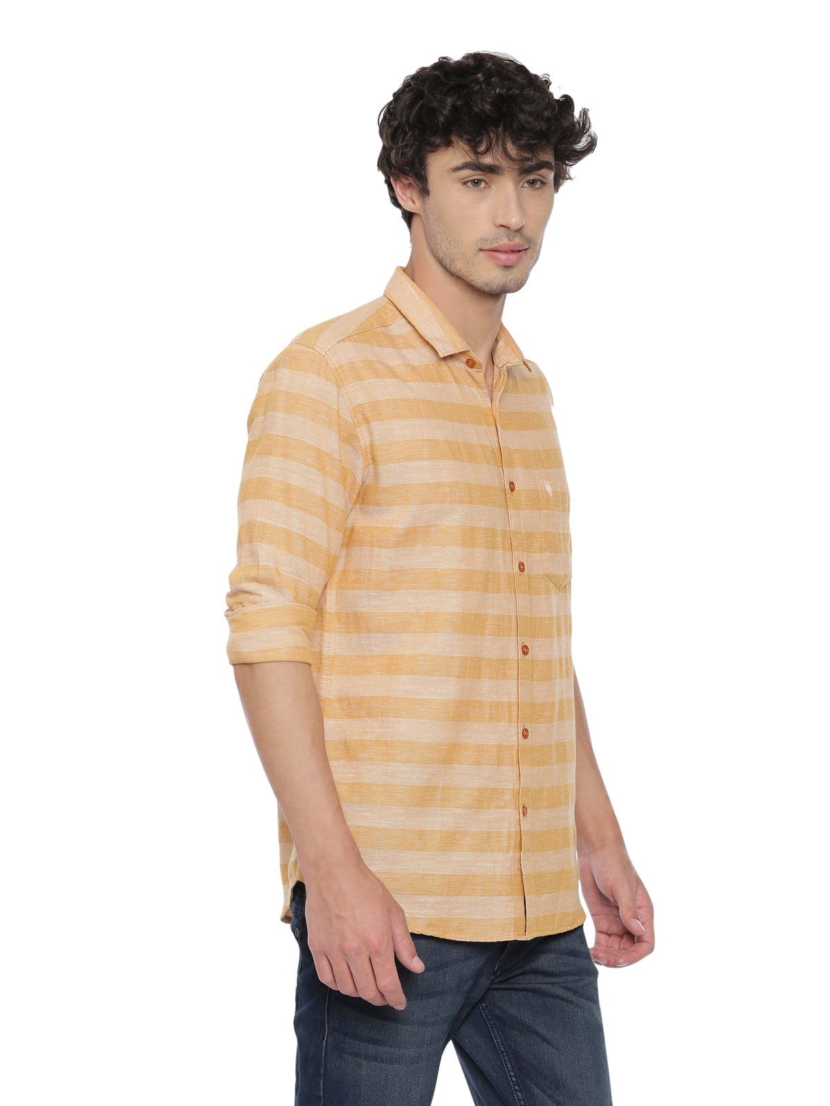 Swiss Club Mens Stripes Casual Wear Full Sleeve Slim Fit Woven Shirt SWISS CLUB Shirt Swiss Club 