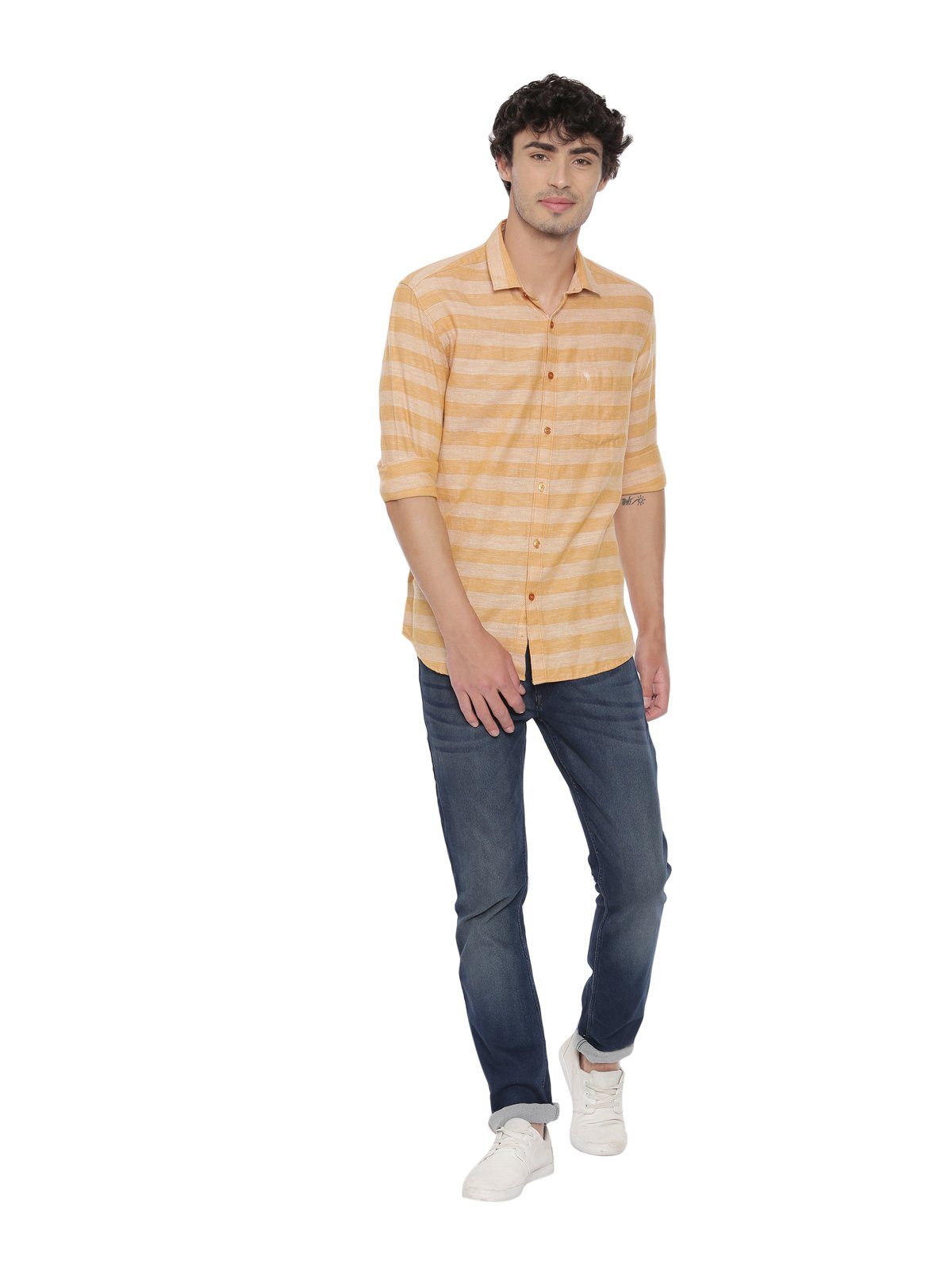 Swiss Club Mens Stripes Casual Wear Full Sleeve Slim Fit Woven Shirt SWISS CLUB Shirt Swiss Club 