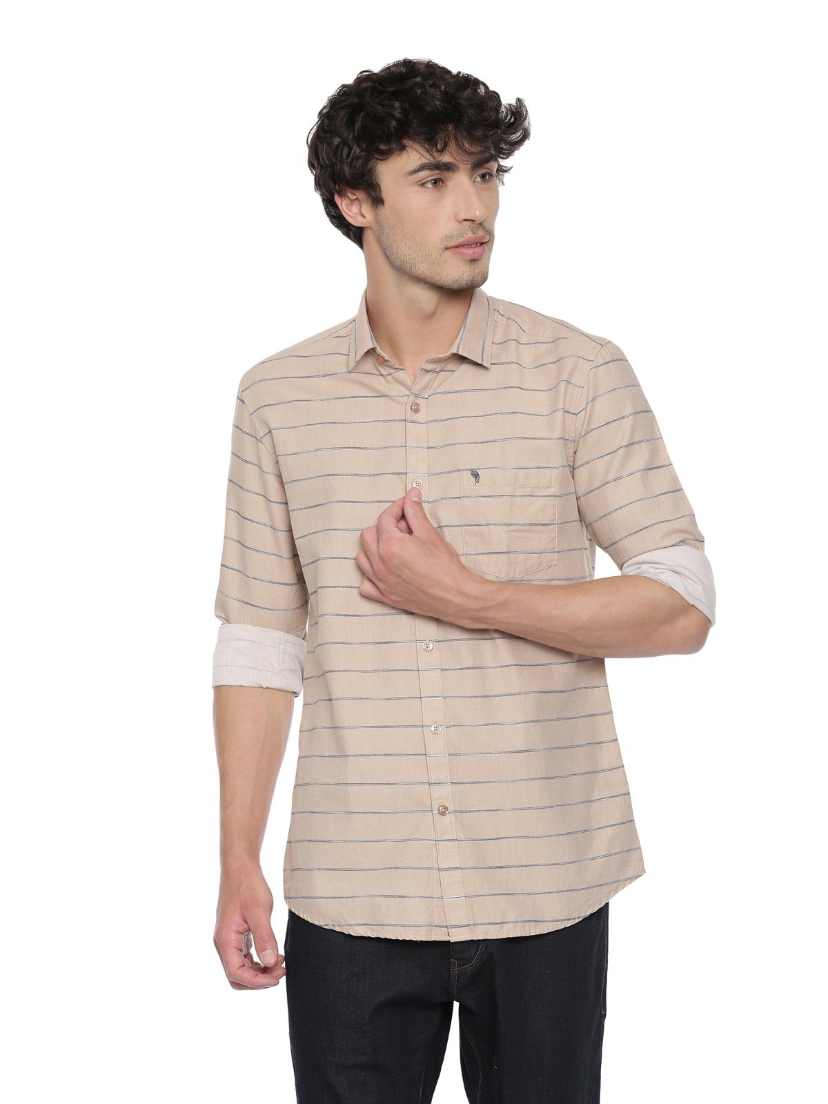 Swiss Club Mens Stripes Casual Wear Full Sleeve Slim Fit Woven Shirt SWISS CLUB Shirt Swiss Club 