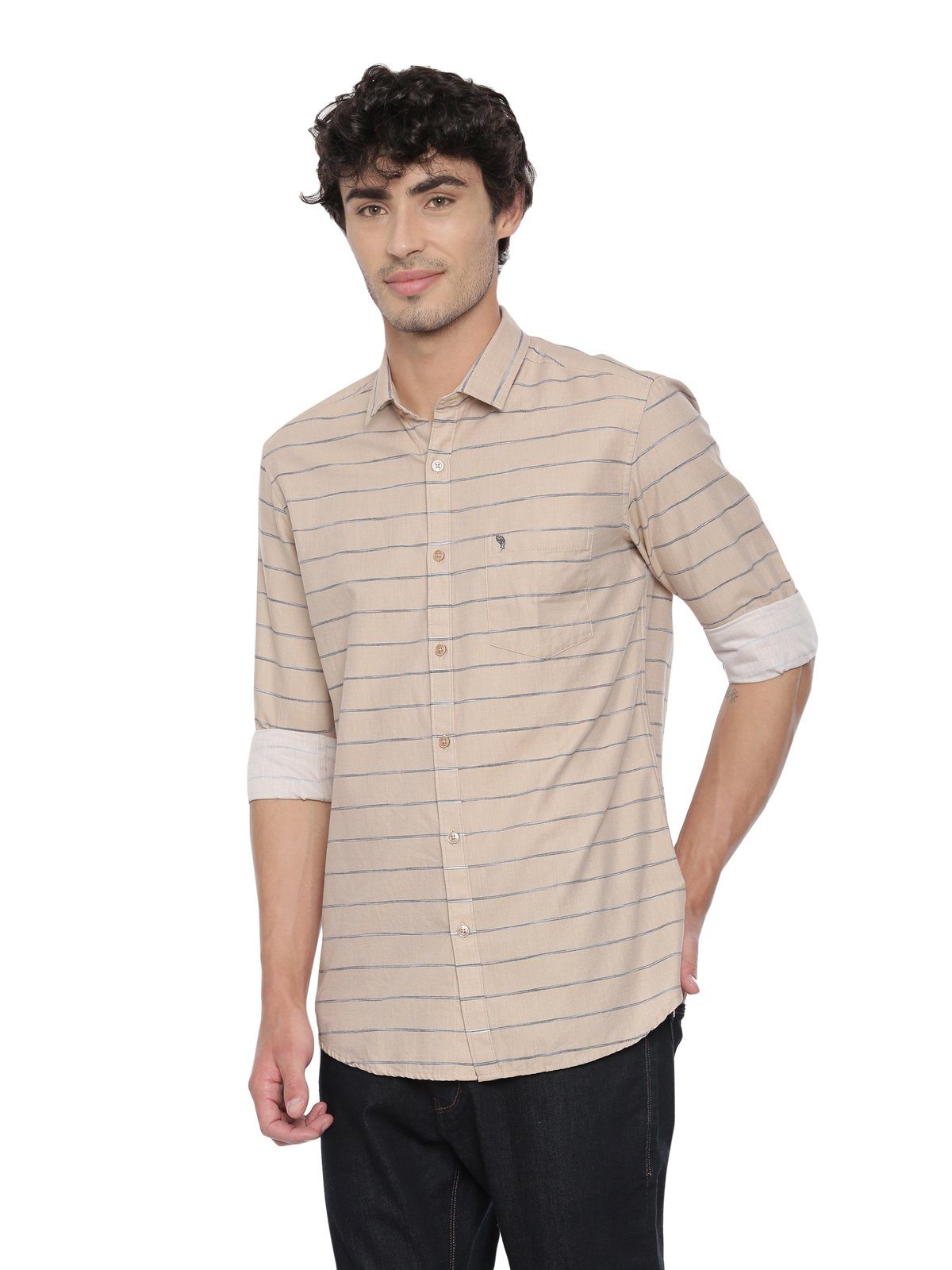 Swiss Club Mens Stripes Casual Wear Full Sleeve Slim Fit Woven Shirt SWISS CLUB Shirt Swiss Club 