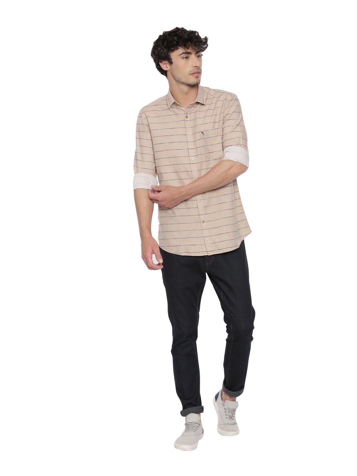 Swiss Club Mens Stripes Casual Wear Full Sleeve Slim Fit Woven Shirt SWISS CLUB Shirt Swiss Club 