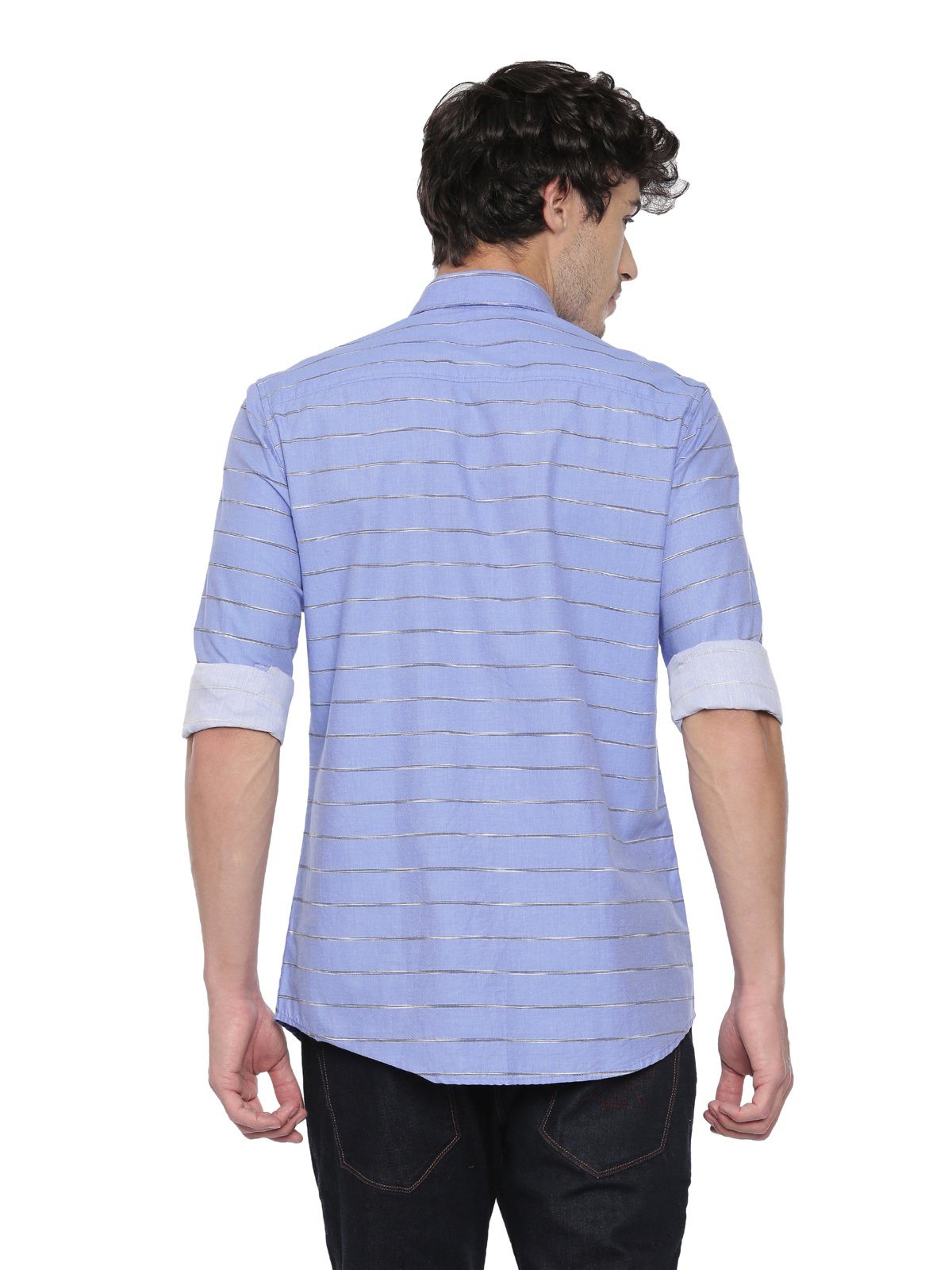 Swiss Club Mens Stripes Casual Wear Full Sleeve Slim Fit Woven Shirt SWISS CLUB Shirt Swiss Club 