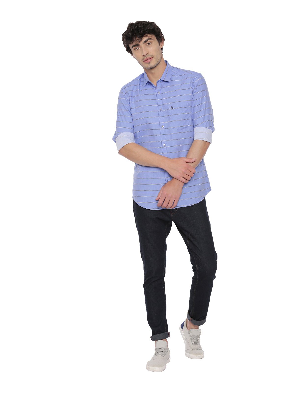 Swiss Club Mens Stripes Casual Wear Full Sleeve Slim Fit Woven Shirt SWISS CLUB Shirt Swiss Club 