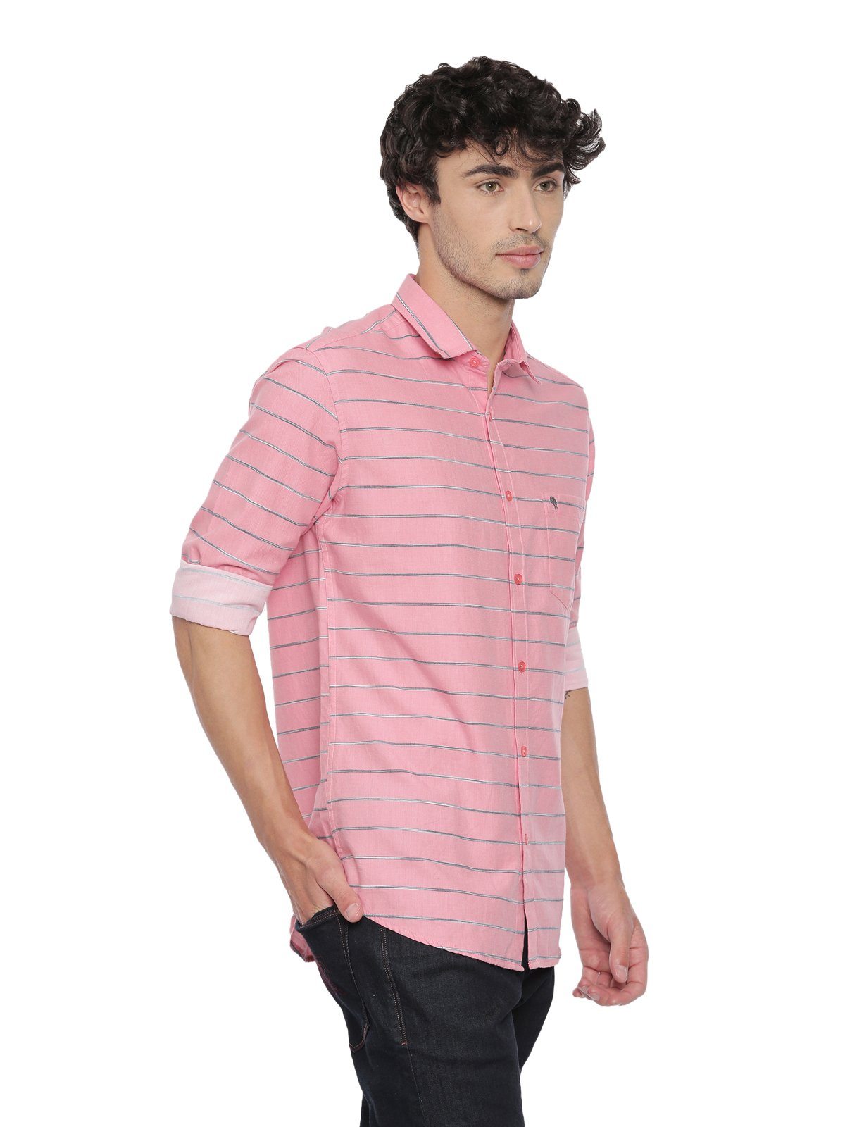 Swiss Club Mens Stripes Casual Wear Full Sleeve Slim Fit Woven Shirt SWISS CLUB Shirt Swiss Club 