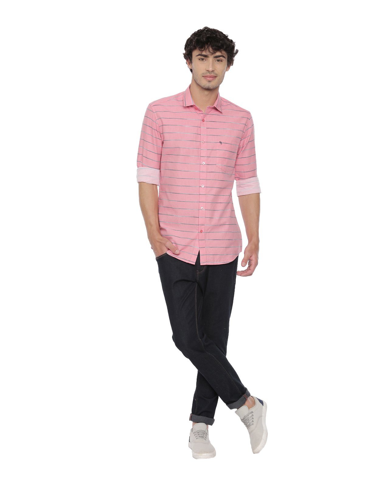 Swiss Club Mens Stripes Casual Wear Full Sleeve Slim Fit Woven Shirt SWISS CLUB Shirt Swiss Club 