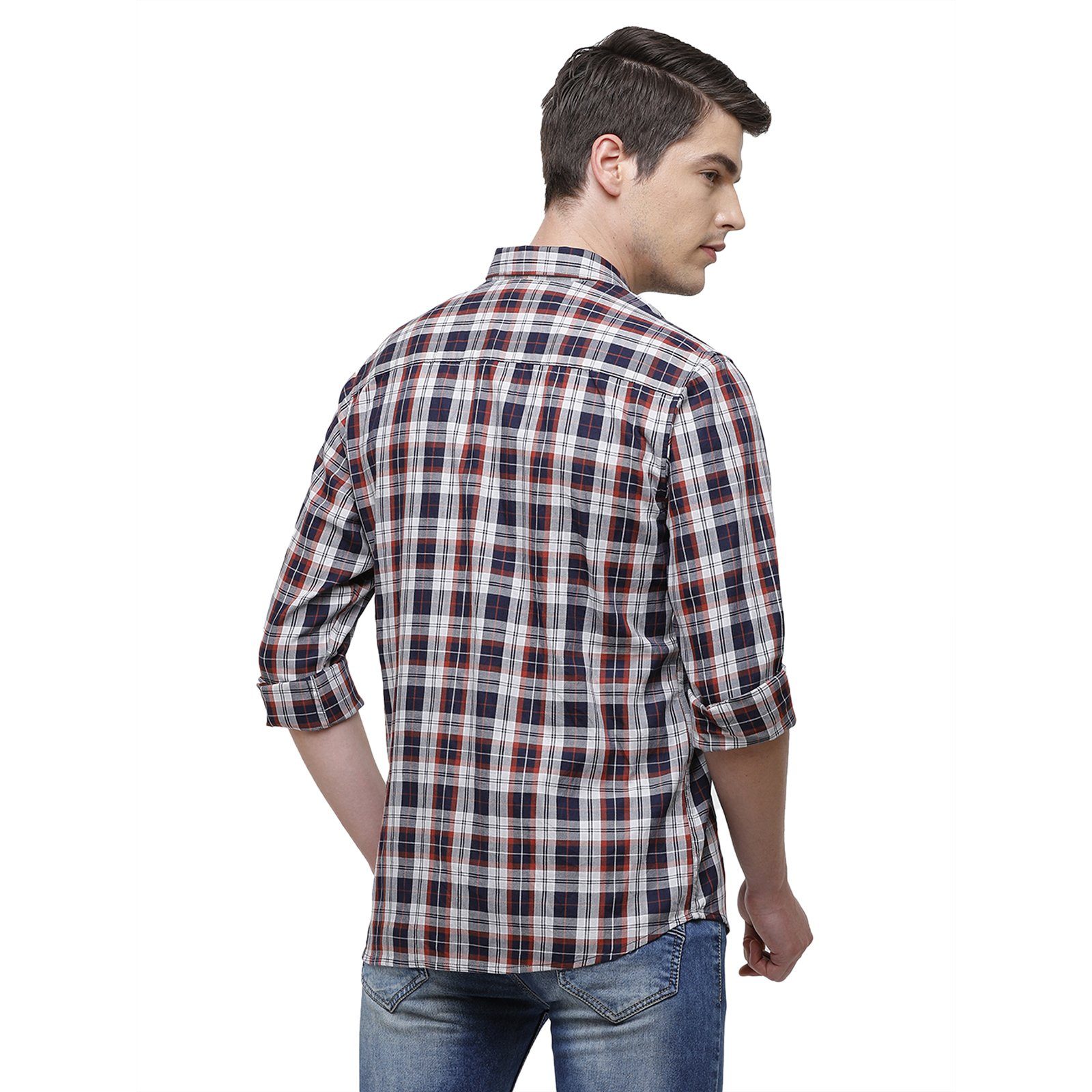 Swiss Club Men's Slim Fit Collar Neck Full Sleeve Checks Cotton Multi Woven Shirt S-SC-68 A-FS-CHK-SF Shirts Swiss Club 