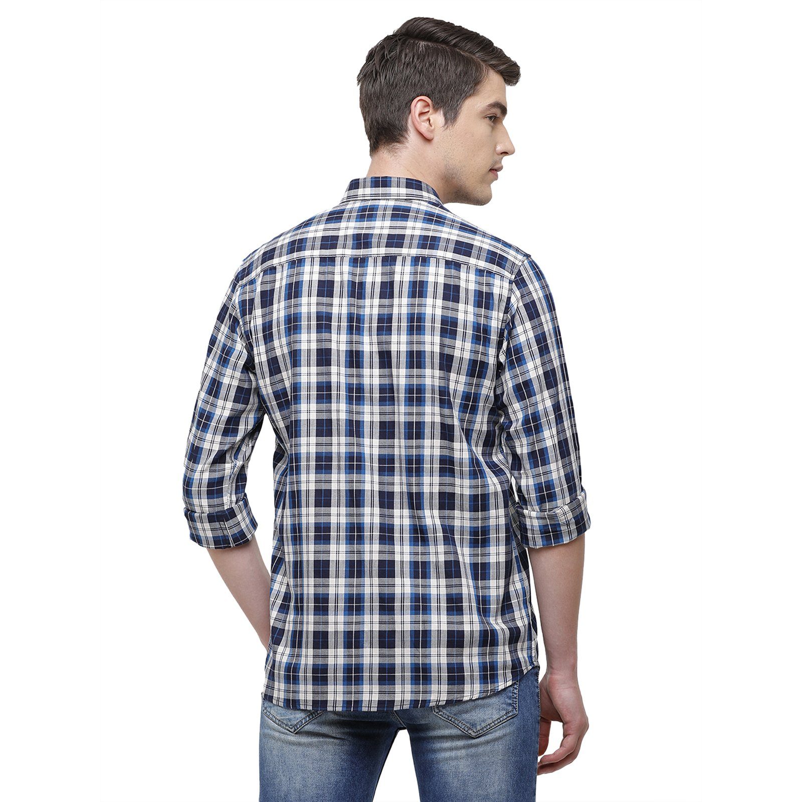 Swiss Club Men's Slim Fit Collar Neck Full Sleeve Checks Cotton Multi Woven Shirt S-SC-68 B-FS-CHK-SF Shirts Swiss Club 