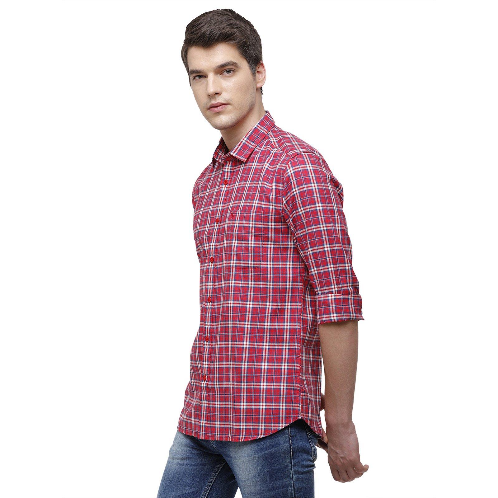 Swiss Club Men's Slim Fit Collar Neck Full Sleeve Checks Cotton Multi Woven Shirt S-SC-69 A-FS-CHK-SF Shirts Swiss Club 