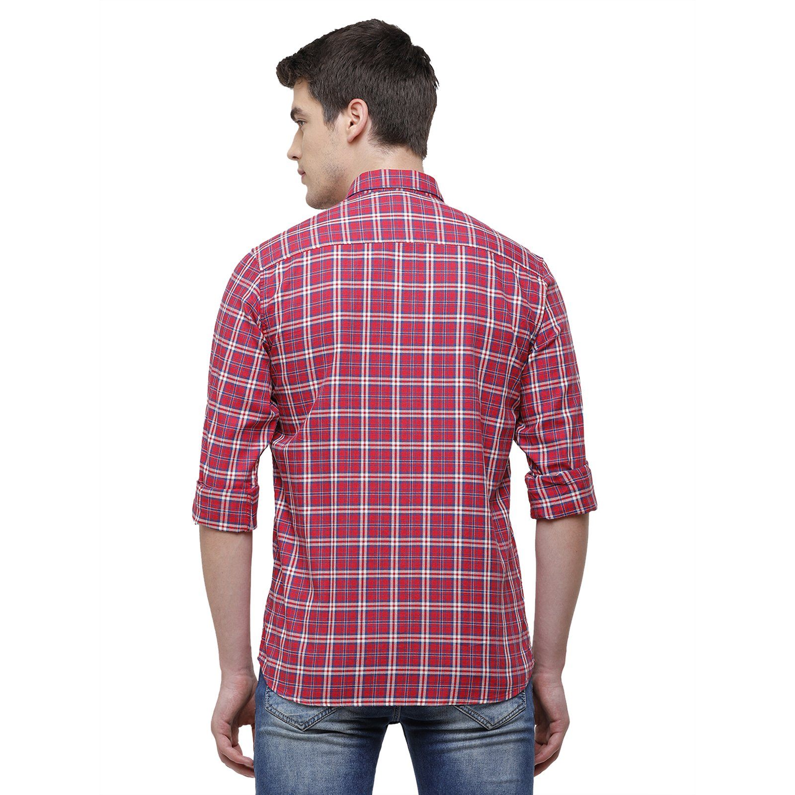 Swiss Club Men's Slim Fit Collar Neck Full Sleeve Checks Cotton Multi Woven Shirt S-SC-69 A-FS-CHK-SF Shirts Swiss Club 