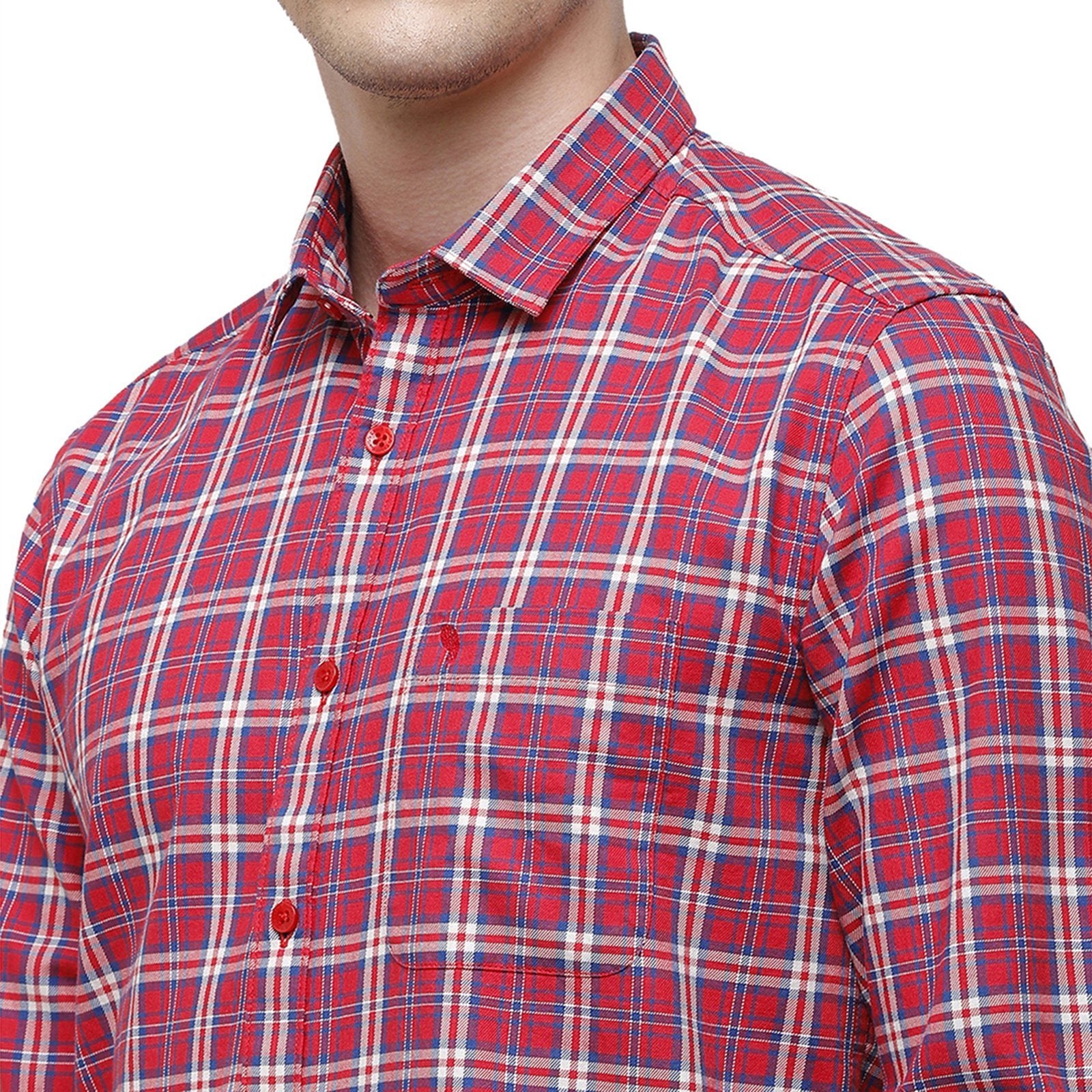 Swiss Club Men's Slim Fit Collar Neck Full Sleeve Checks Cotton Multi Woven Shirt S-SC-69 A-FS-CHK-SF Shirts Swiss Club 