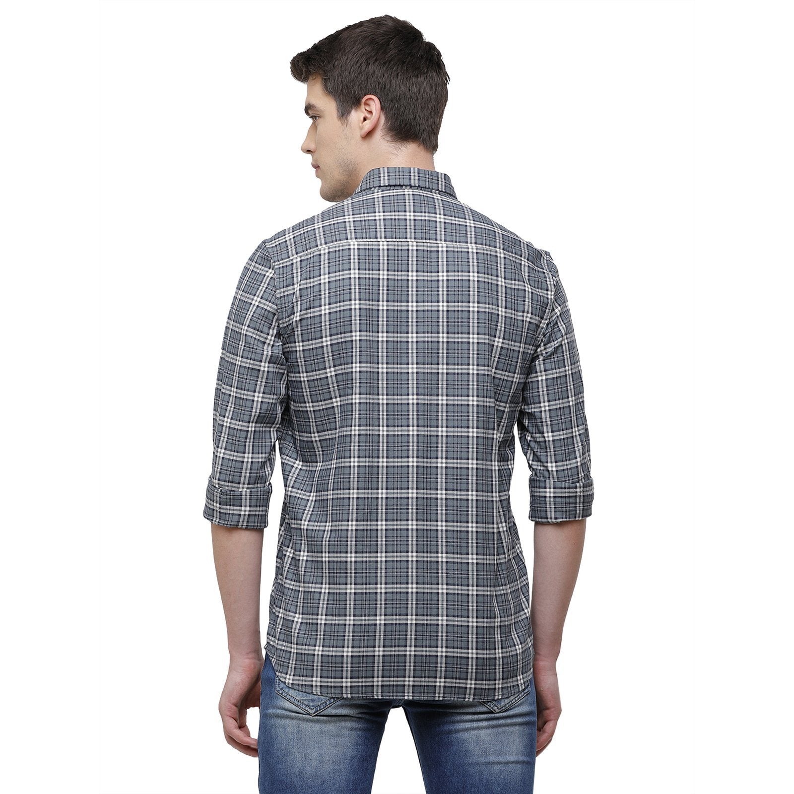 Swiss Club Men's Slim Fit Collar Neck Full Sleeve Checks Cotton Multi Woven Shirt S-SC-69 B-FS-CHK-SF Shirts Swiss Club 