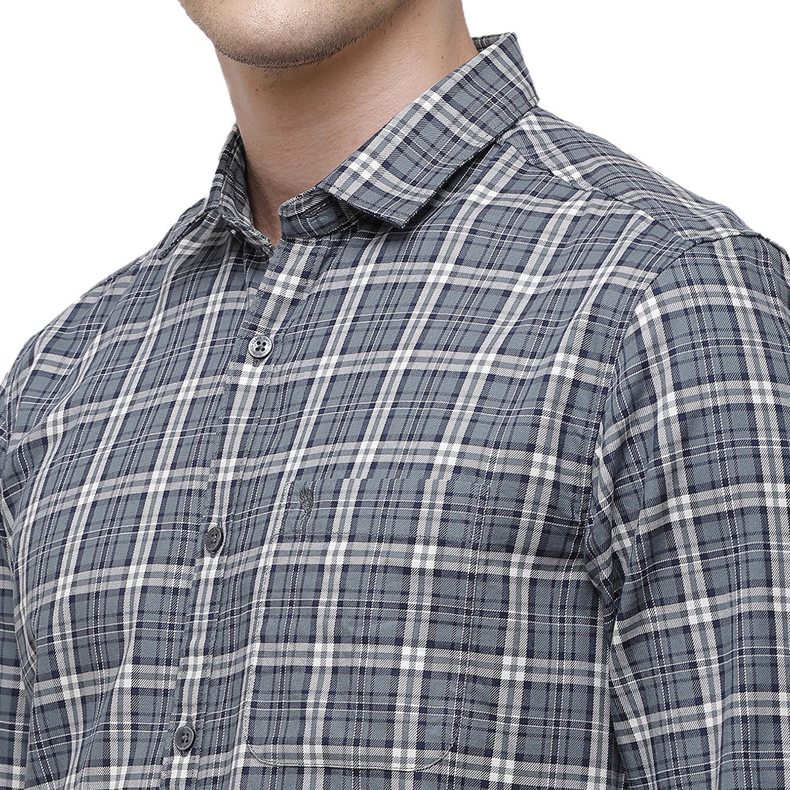 Swiss Club Men's Slim Fit Collar Neck Full Sleeve Checks Cotton Multi Woven Shirt S-SC-69 B-FS-CHK-SF Shirts Swiss Club 