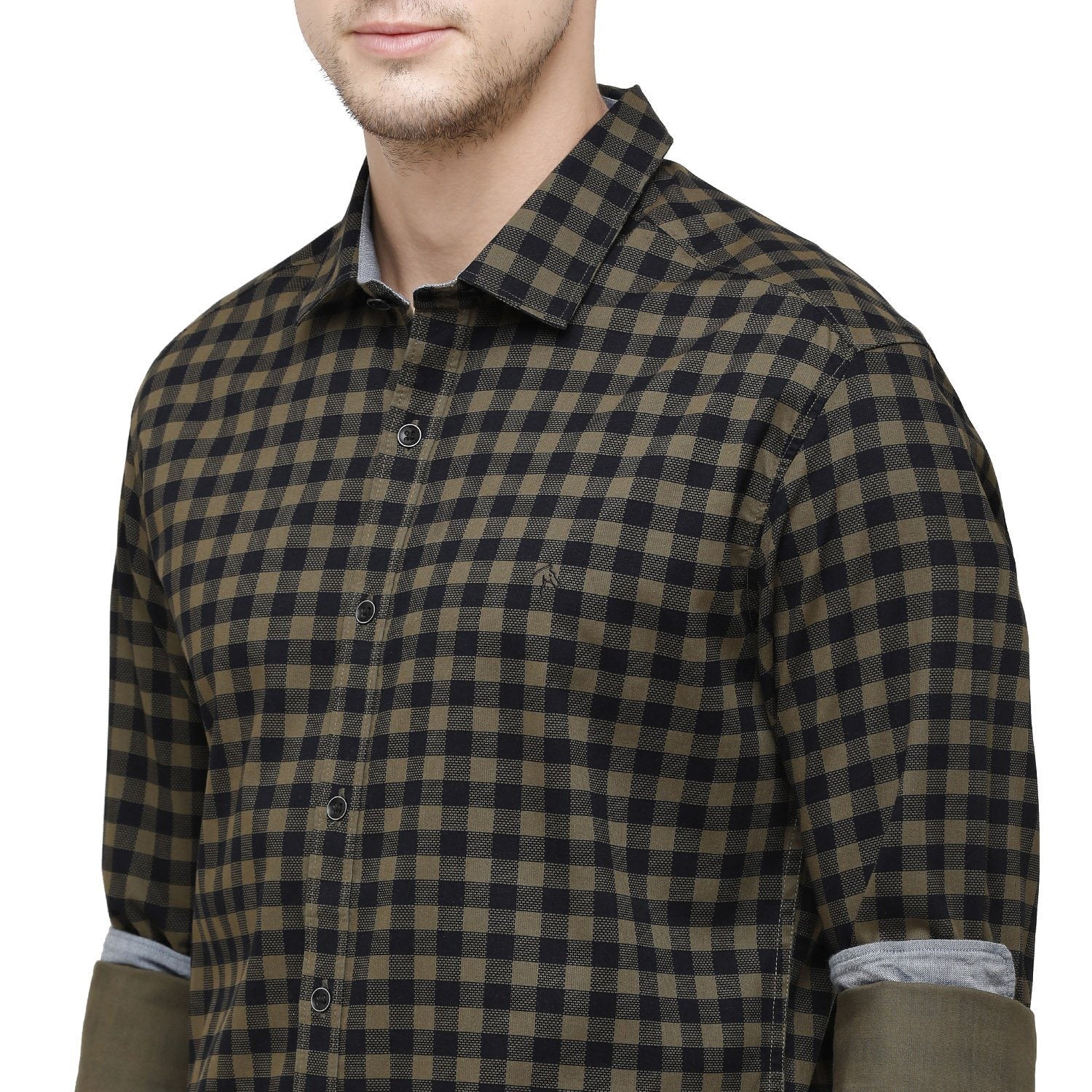Swiss Club Men's Black Checkered Slim Fit Casual Full Sleeve Woven Shirt ( S-SC-81 B-FS-PRT-SF ) Shirts Swiss Club 