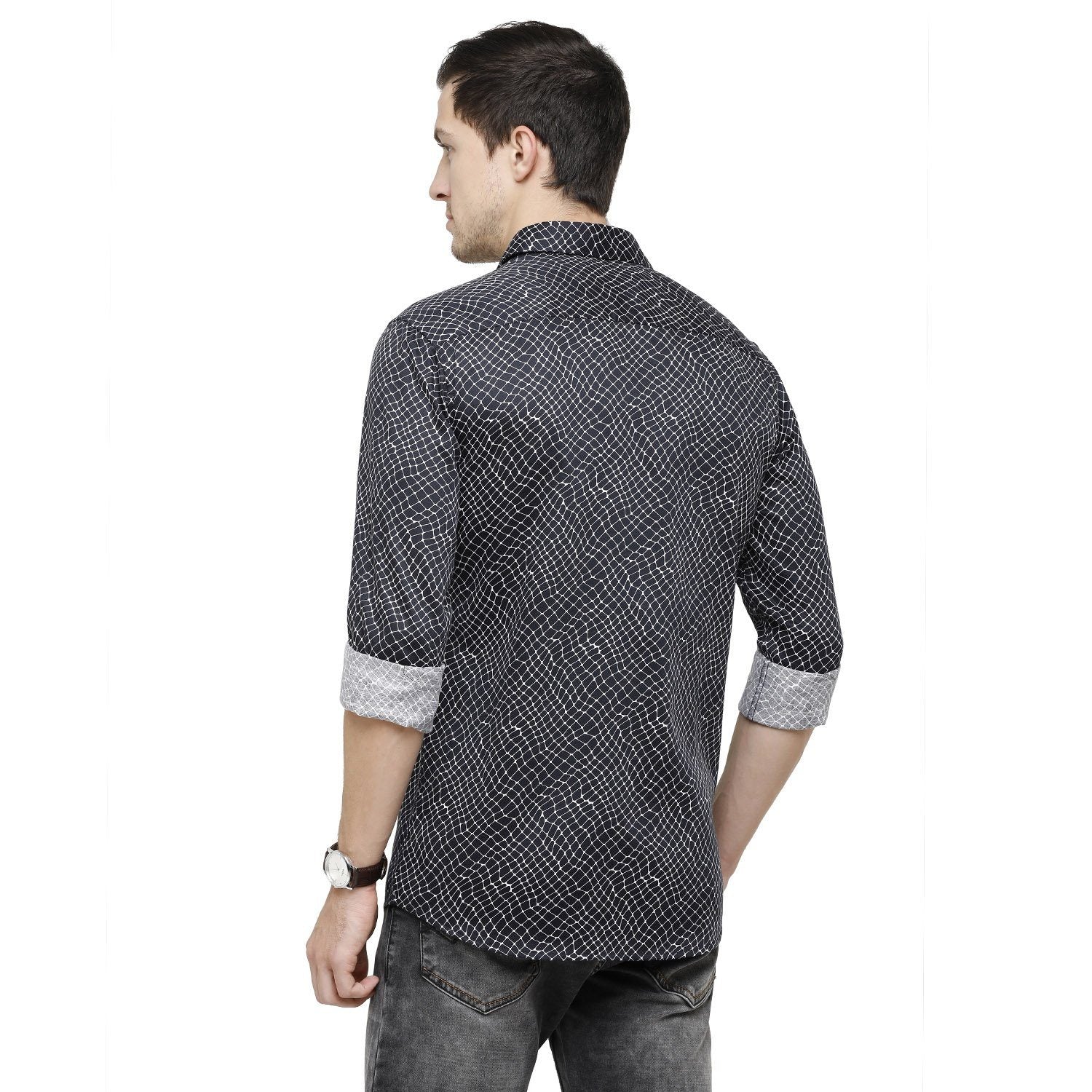 Swiss Club Men's Brown Checkered Slim Fit Casual Full Sleeve Woven Shirt ( S-SC-86 B-FS-PRT-SF ) Shirts Swiss Club 