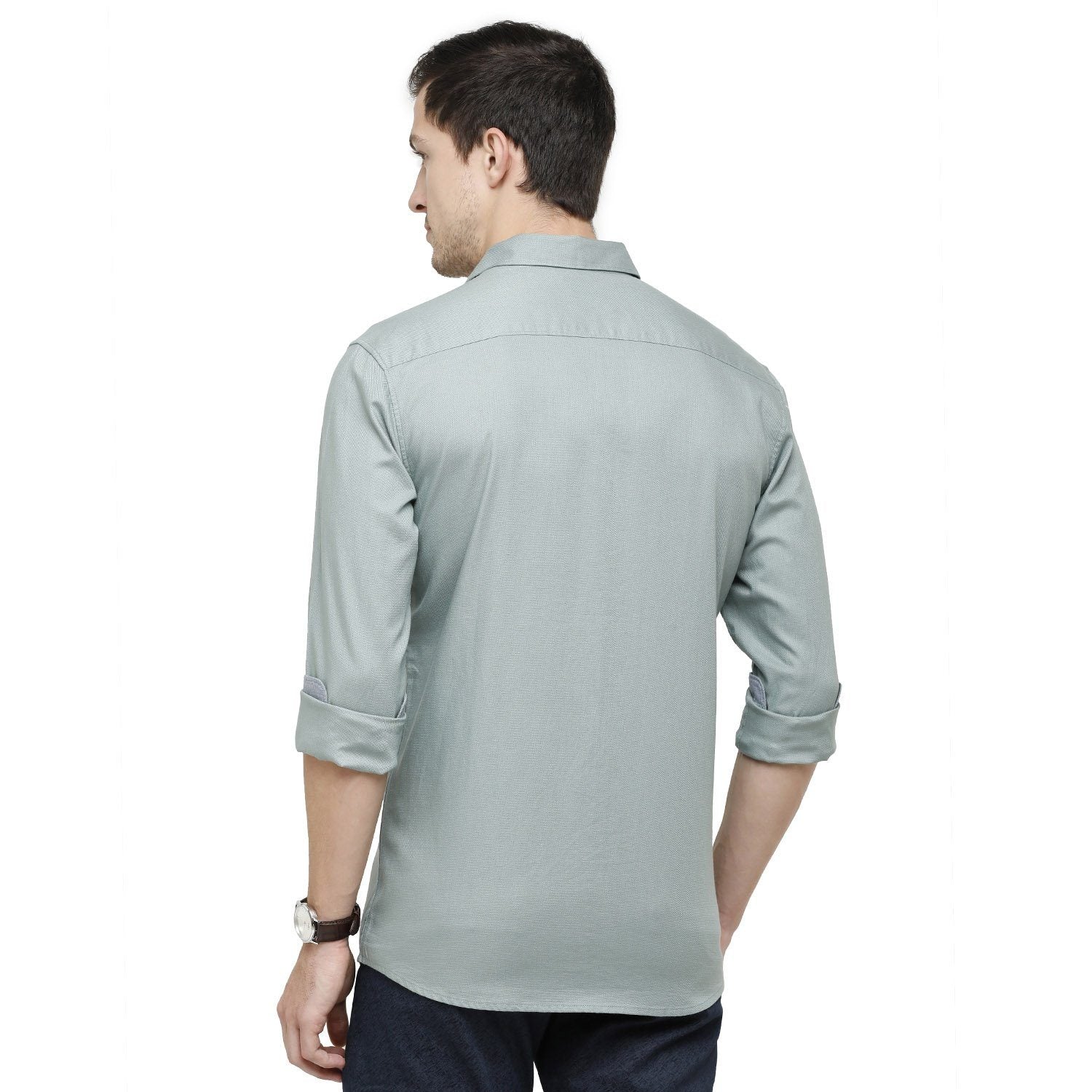 Swiss Club Mens Solid Full Sleeve Slim Fit Cotton Ash Grey Woven Shirt ( S-SC-91 A-FS-SLD-SF ) Shirts Swiss Club 