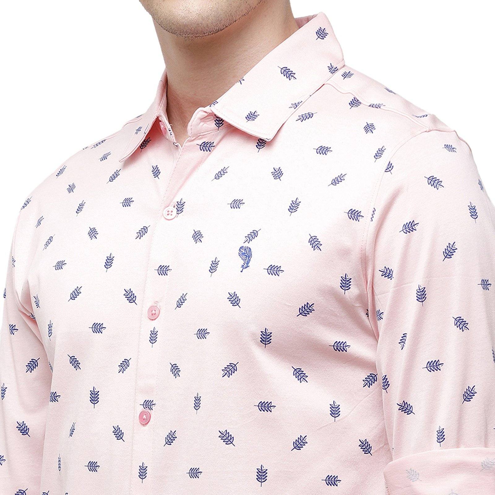 Swiss Club Men's Slim Fit Polo Collar Full Sleeve Printed Knitted Pink T-Shirt SCKS-01 A-SF-HS-SH T-shirt Swiss Club 