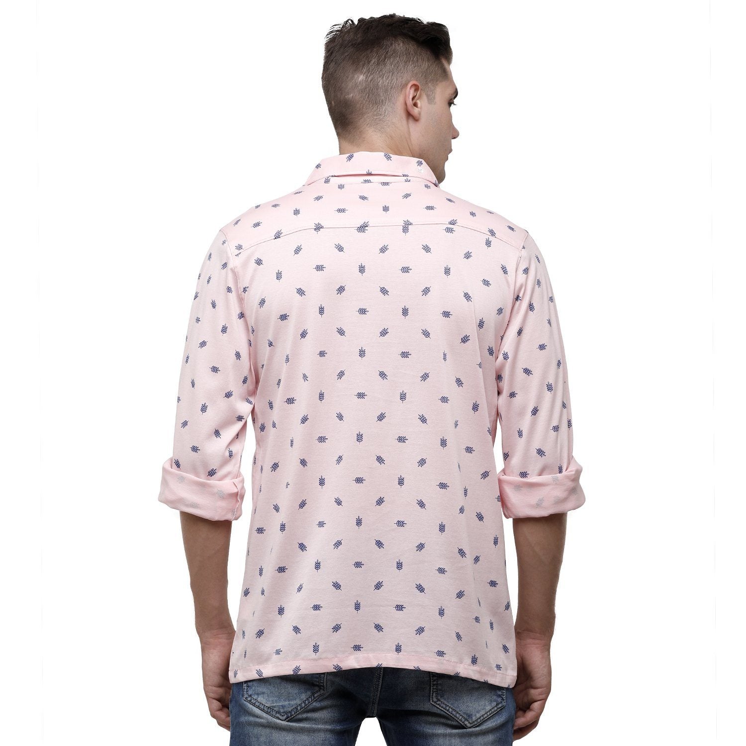 SWISS CLUB Mens Printed Polo Neck Full Sleeve Slim Fit 100% Cotton Pink Fashion T-Shirt ( SCKS-02 A-SF-FS-SH ) T-shirt Swiss Club 
