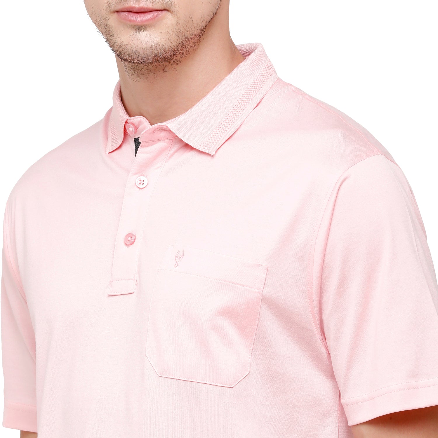 Classic Polo Men's Solid Polo Neck Authentic Fit 100% Cotton T-Shirt | Sedos - Crystal Rose