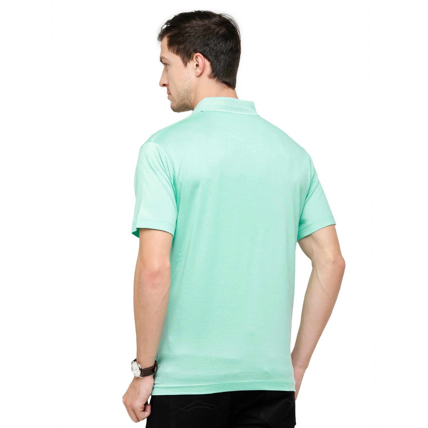 Classic Polo Men's Solid Polo Neck Authentic Fit 100% Cotton T-Shirt | Sedos - Green Aqua