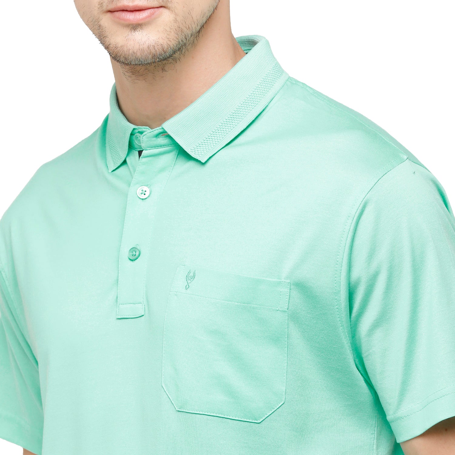 Classic Polo Men's Solid Polo Neck Authentic Fit 100% Cotton T-Shirt | Sedos - Green Aqua