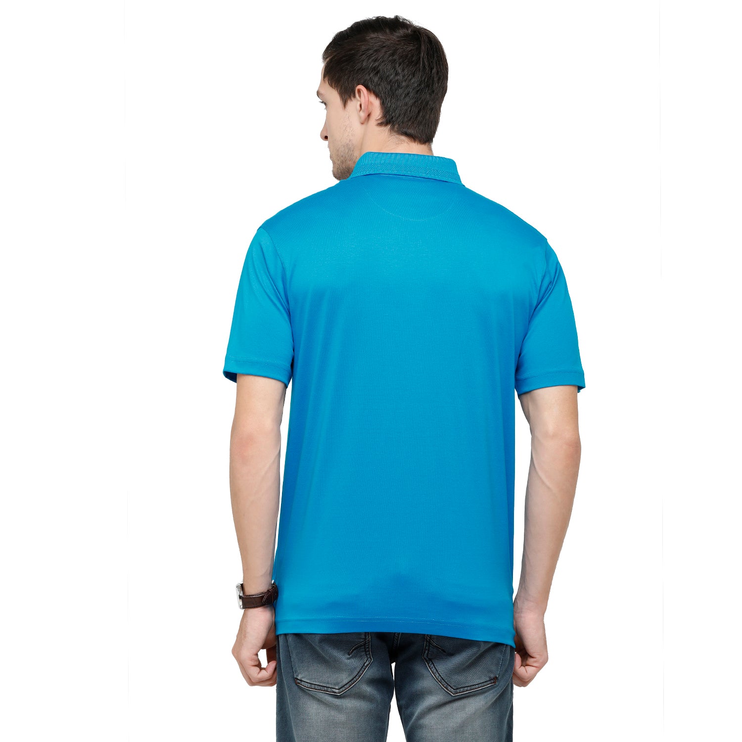 Classic Polo Men's Solid Polo Neck Authentic Fit 100% Cotton T-Shirt | Sedos - Pro Blue