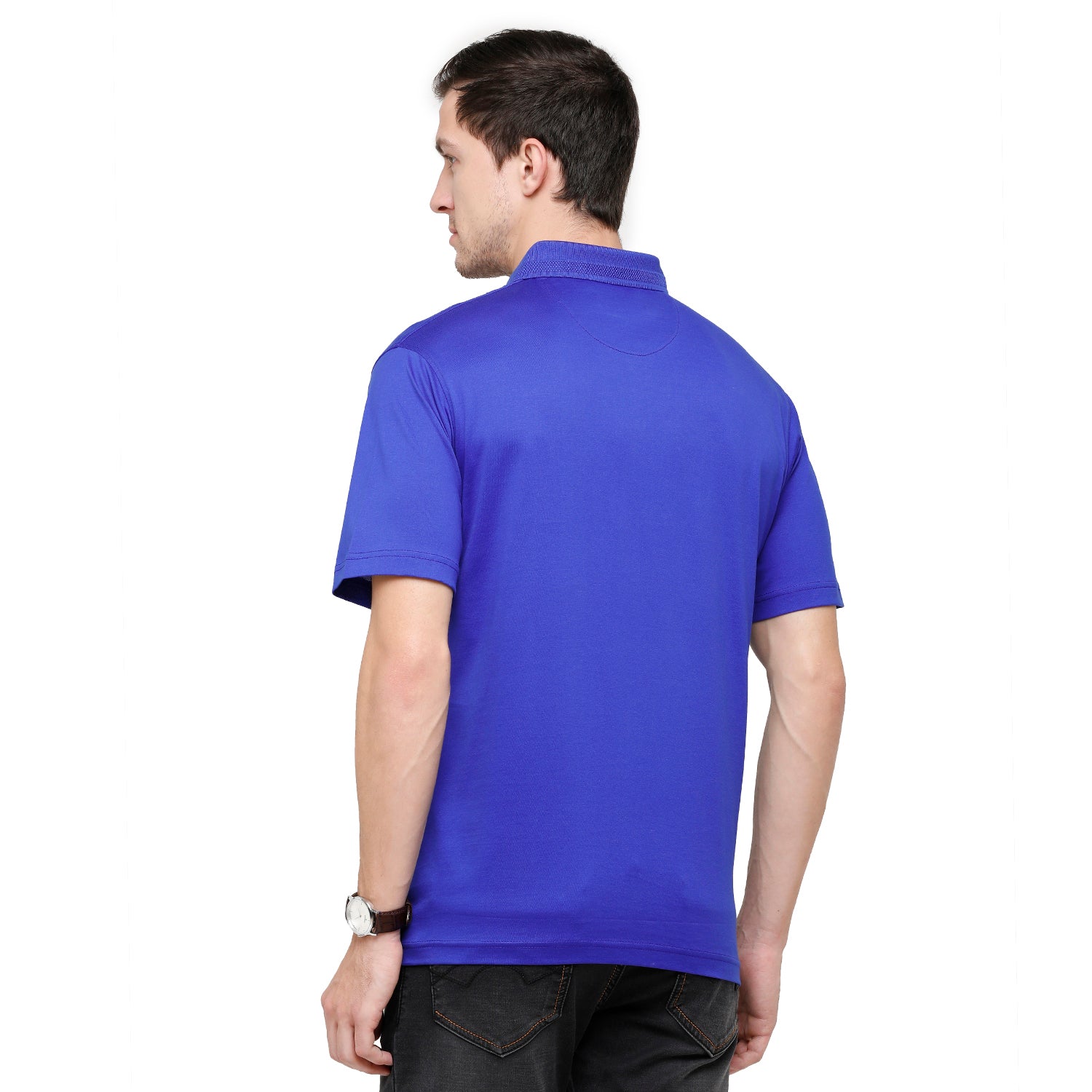 Classic Polo Men's Solid Polo Neck Authentic Fit 100% Cotton T-Shirt | Sedos - Snorkel Blue