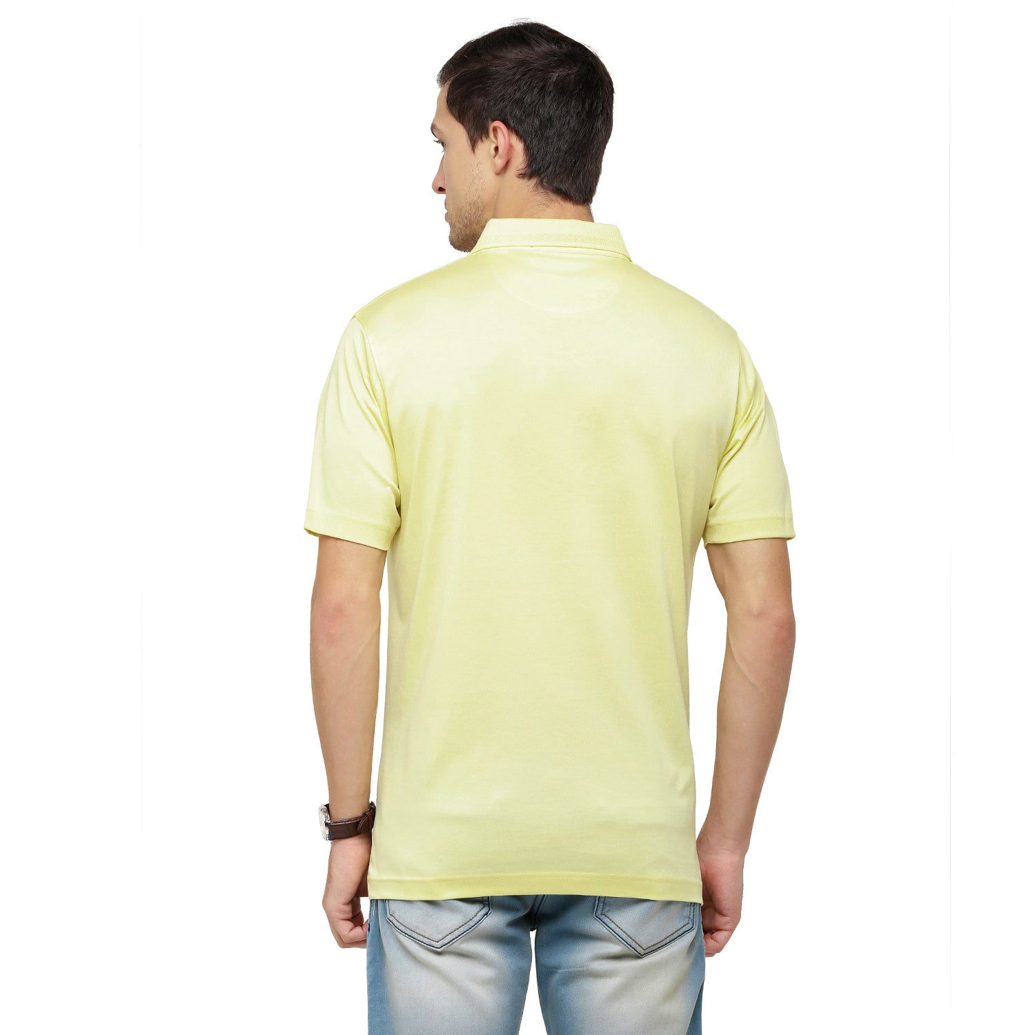 Classic Polo Men's Solid Polo Neck Authentic Fit 100% Cotton T-Shirt | Sedos - Yellow