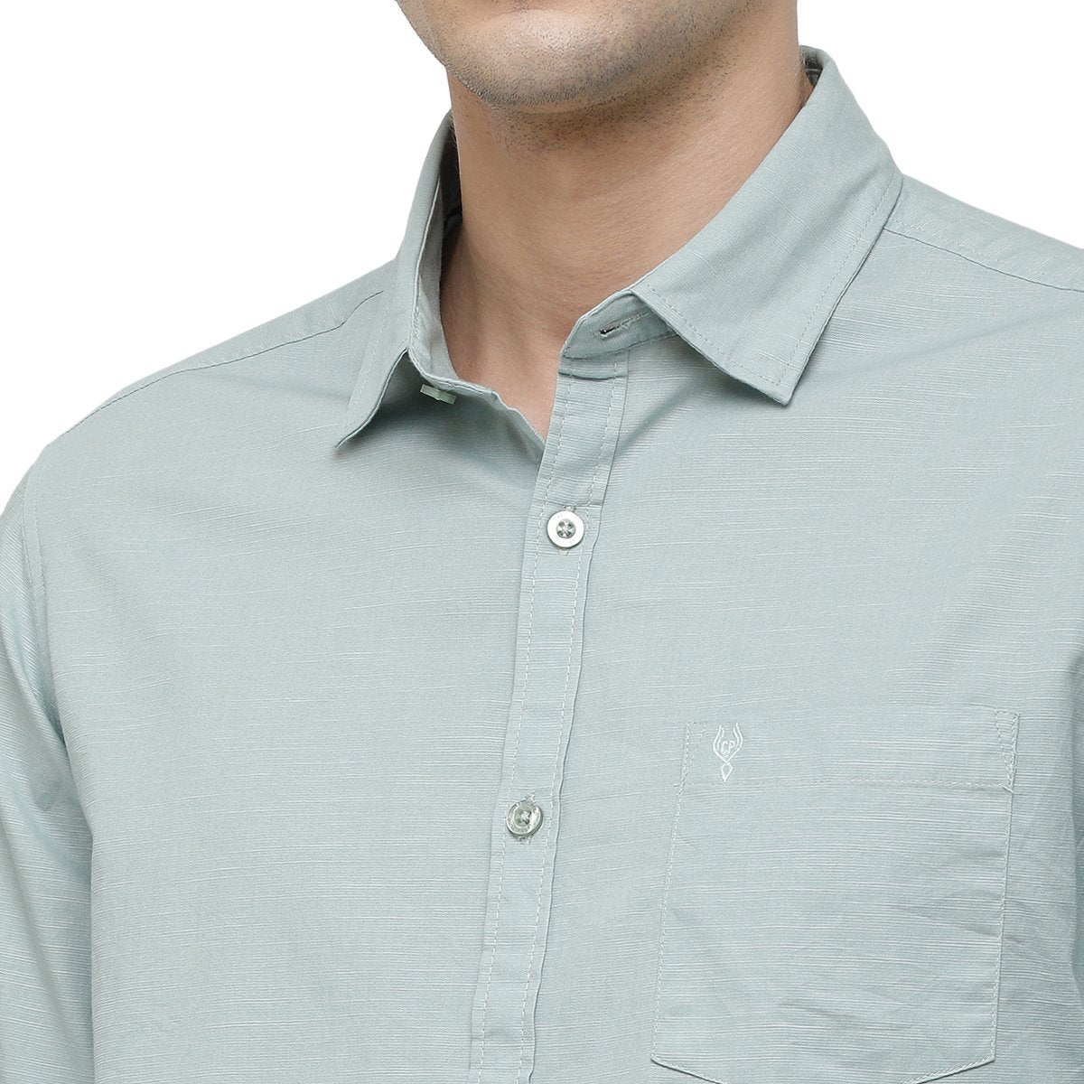 Classic Polo Mens Collar Neck Full Sleeve Grey Smart Fit 100% Cotton Woven Shirt SM1-69 E-FS-SLD-SF Shirts Classic Polo 