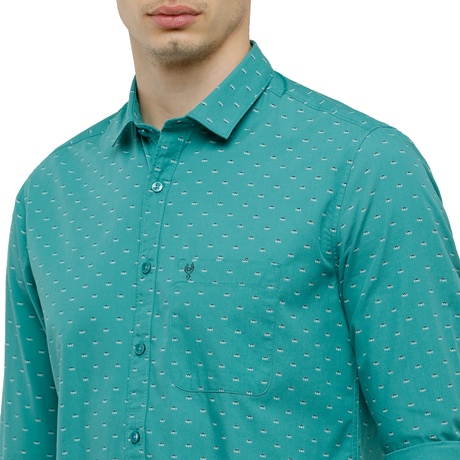 Classic Polo Mens Printed Slim Fit Full Sleeve Collar Neck Light Blue Woven Shirt - SM2-83 A-FS-PRT-SF Shirts Classic Polo 