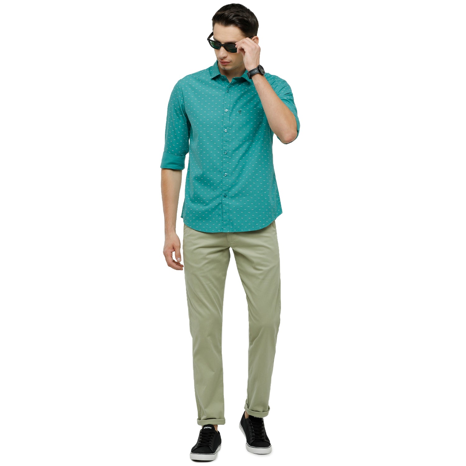 Classic Polo Mens Printed Slim Fit Full Sleeve Collar Neck Light Blue Woven Shirt - SM2-83 A-FS-PRT-SF Shirts Classic Polo 