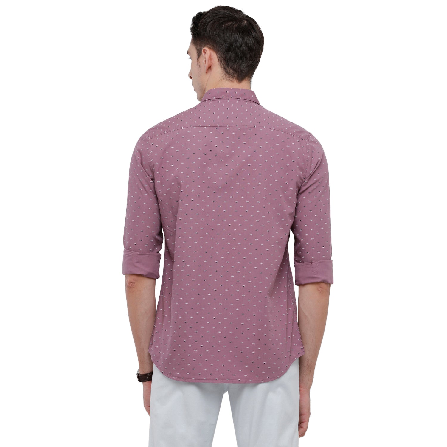 Classic Polo Mens Printed Slim Fit Full Sleeve Collar Neck Pink Woven Shirt - SM2-83 B-FS-PRT-SF Shirts Classic Polo 