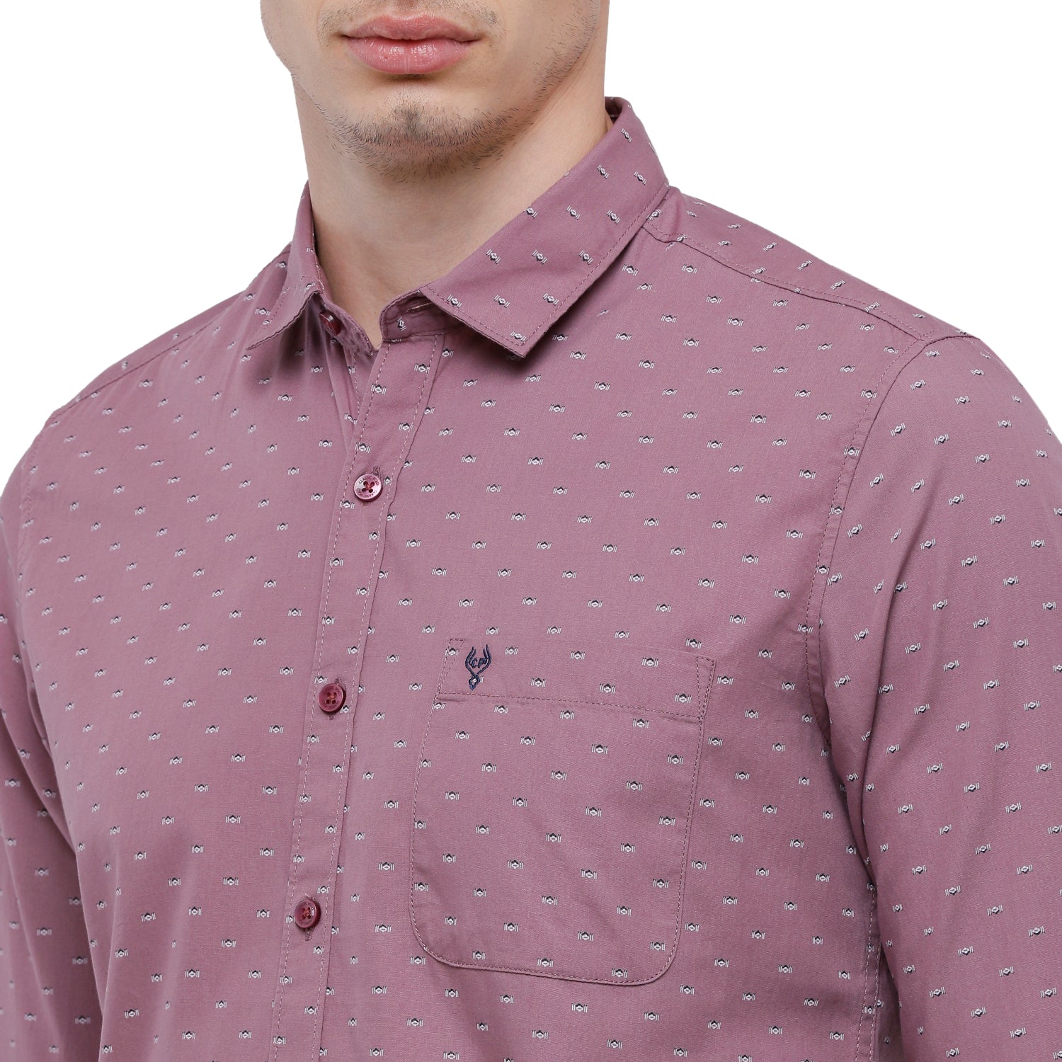 Classic Polo Mens Printed Slim Fit Full Sleeve Collar Neck Pink Woven Shirt - SM2-83 B-FS-PRT-SF Shirts Classic Polo 