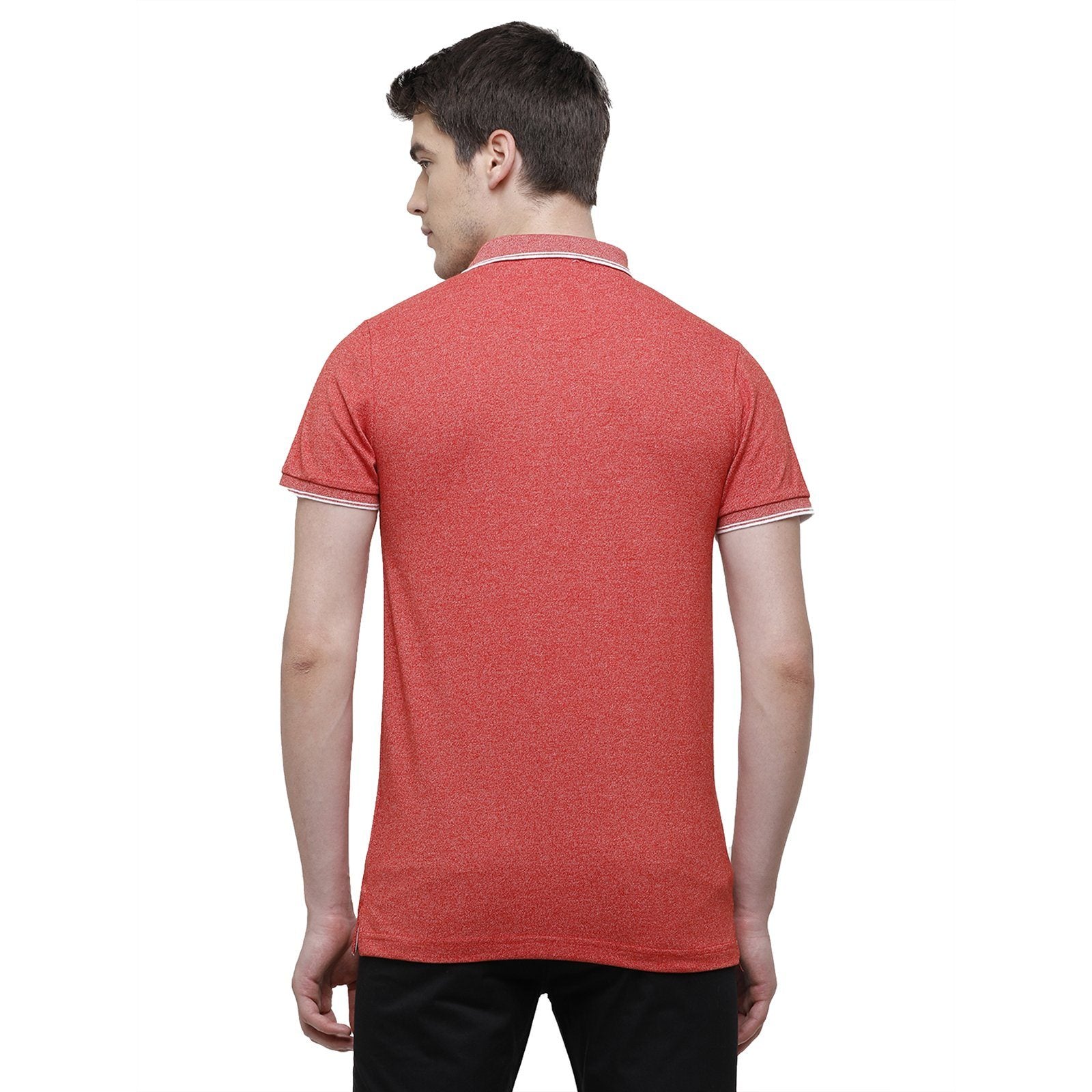 Swiss Club Men's Slim Fit Polo Collar Half Sleeve Solid Cotton Peach T-Shirt STAG - 191 A SF P T-shirt Swiss Club 
