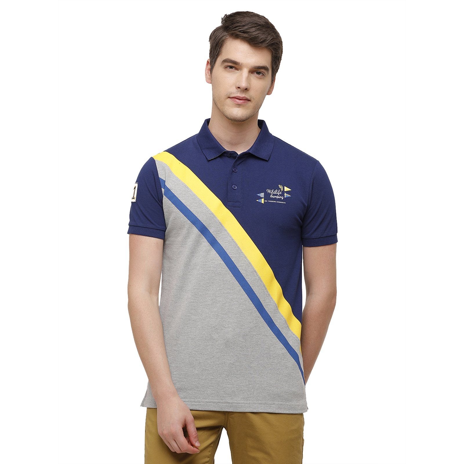 Swiss Club Men's Slim Fit Polo Collar Half Sleeve Solid Cotton Royal Blue T-Shirt STAG - 193 A SF P T-shirt Swiss Club 