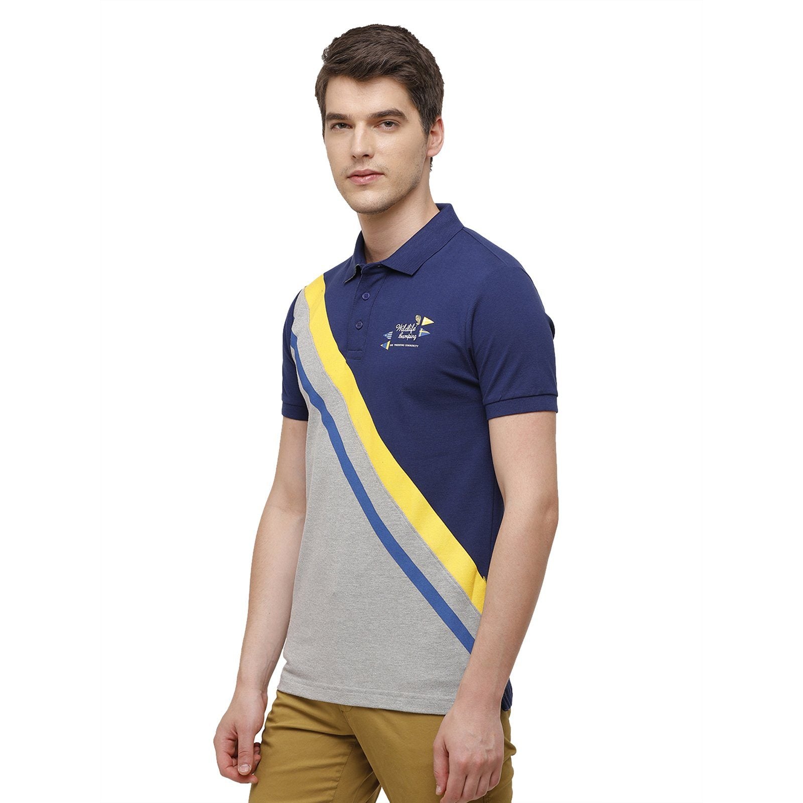 Swiss Club Men's Slim Fit Polo Collar Half Sleeve Solid Cotton Royal Blue T-Shirt STAG - 193 A SF P T-shirt Swiss Club 