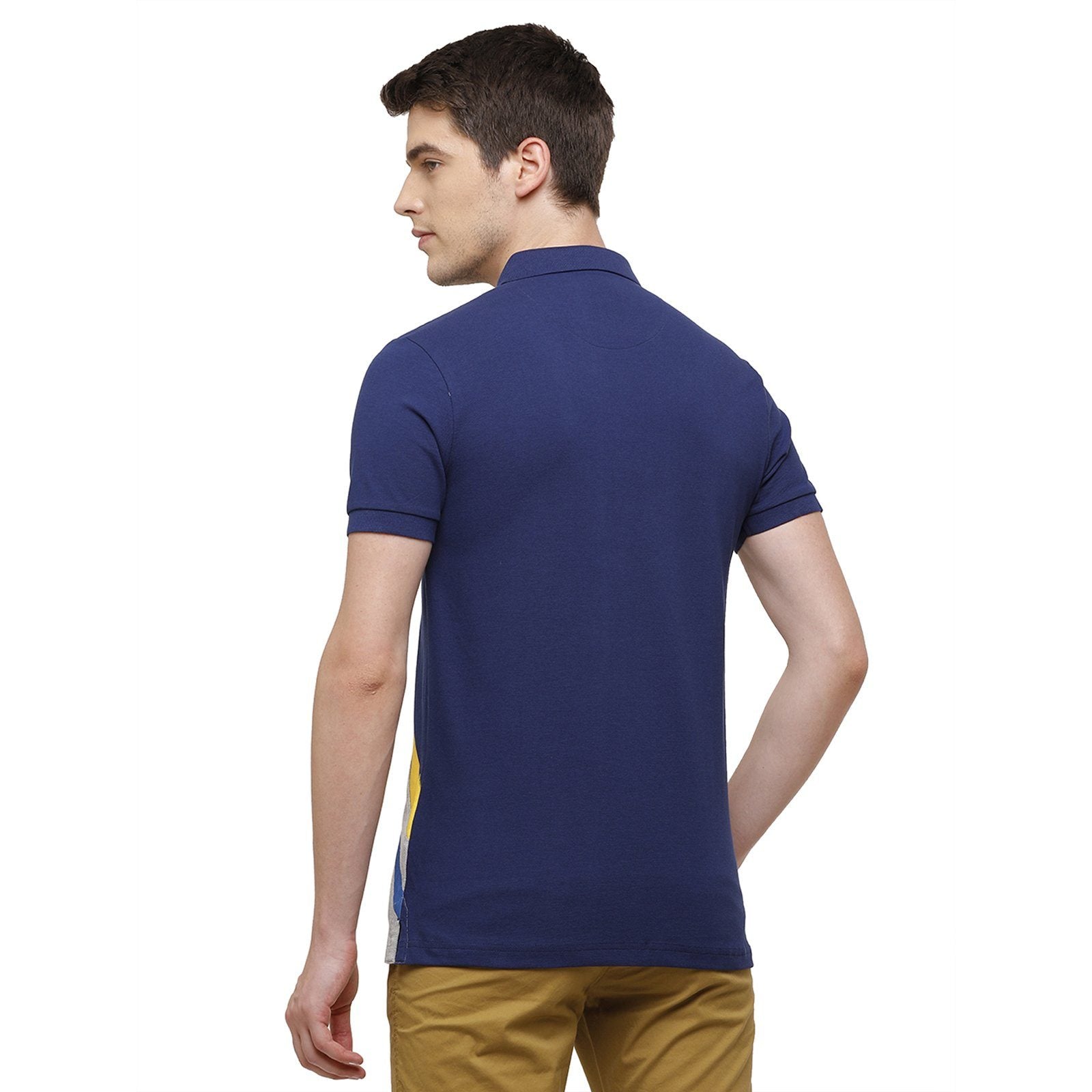 Swiss Club Men's Slim Fit Polo Collar Half Sleeve Solid Cotton Royal Blue T-Shirt STAG - 193 A SF P T-shirt Swiss Club 