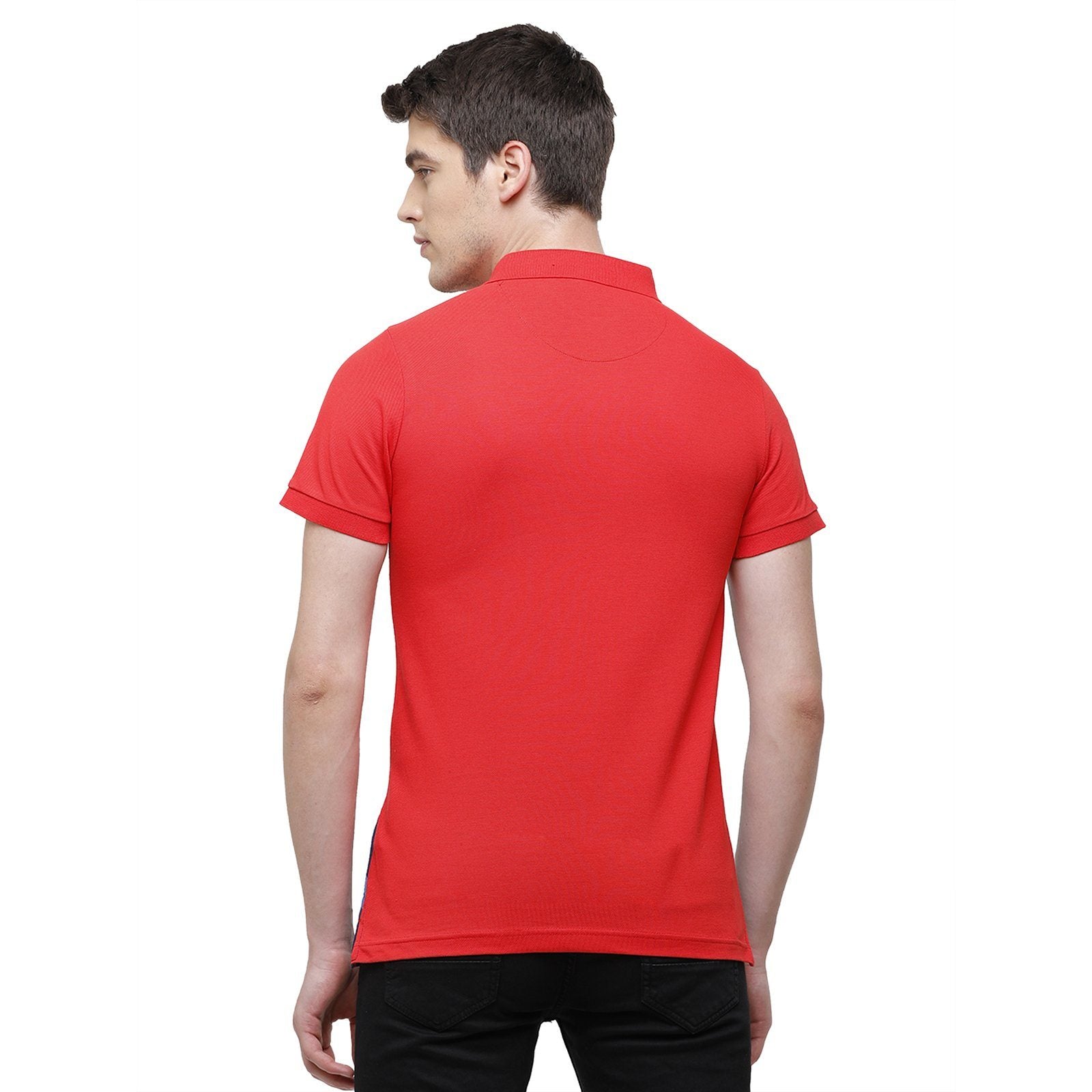 Swiss Club Men's Slim Fit Polo Collar Half Sleeve Stripe Cotton Multi T-Shirt STAG - 193 B SF P T-shirt Swiss Club 