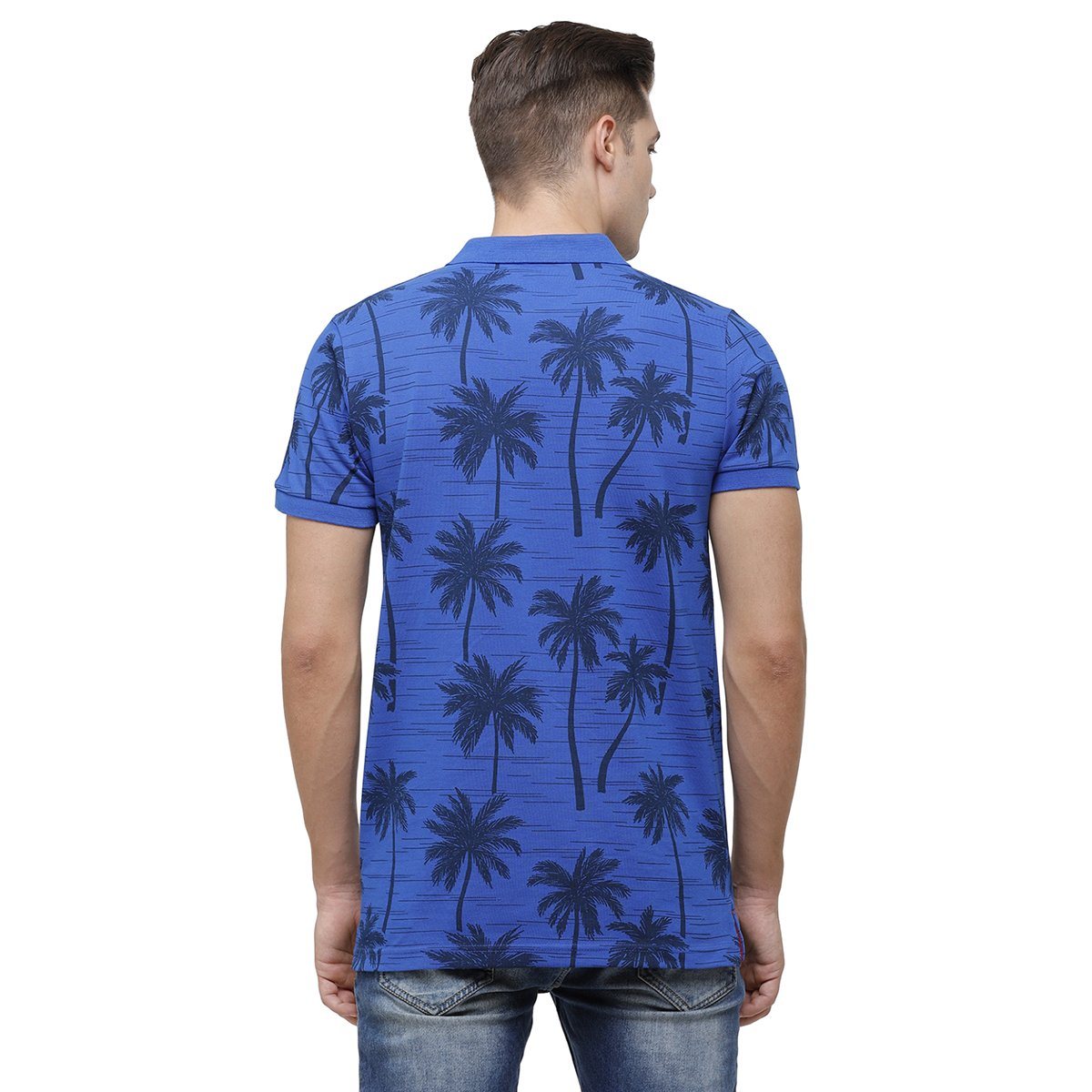 Swiss Club Mens Polo Collar Half Sleeve Royal Blue Slim Fit 100% Cotton T-shirt STAG - 197 A SF P T-shirt Swiss Club 