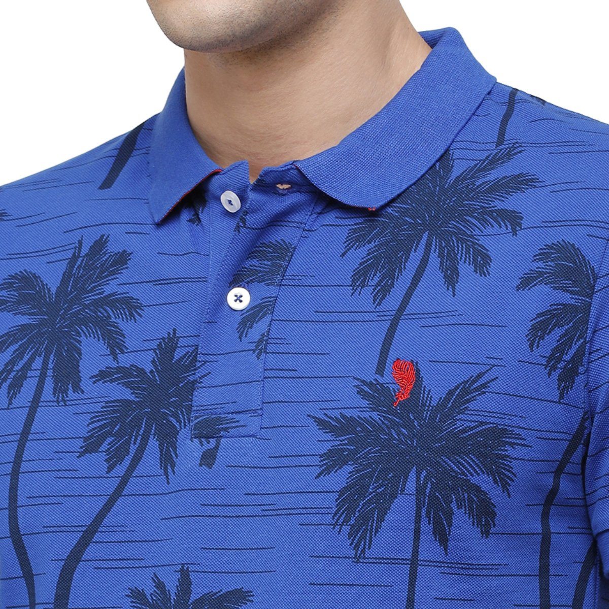 Swiss Club Mens Polo Collar Half Sleeve Royal Blue Slim Fit 100% Cotton T-shirt STAG - 197 A SF P T-shirt Swiss Club 