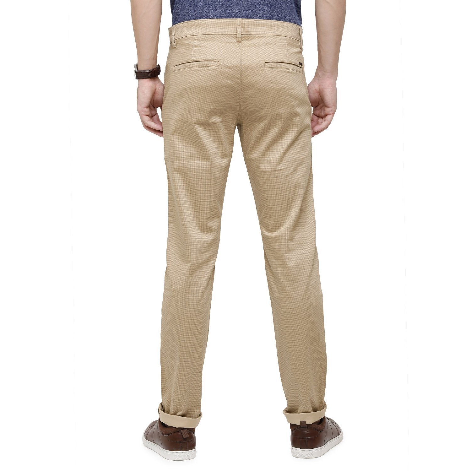 Swiss Club Mens Solid Comfort Fit 98% Cotton 2% Lycra Beige Fashion Trousers ( T-SC-32 A-FAW-CF-LY_30INCH ) Swiss Trouser Swiss Club 