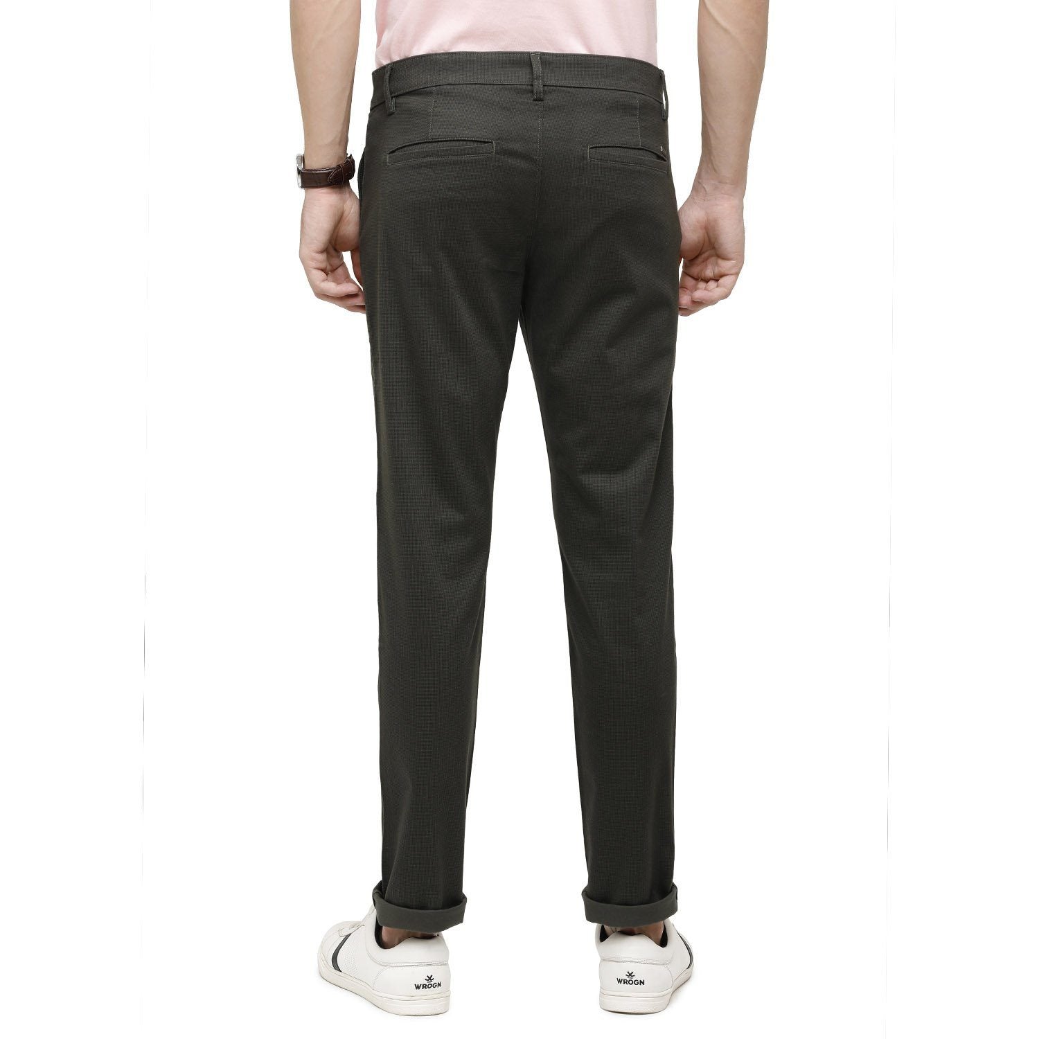 Swiss Club Mens Solid Comfort Fit 98% Cotton 2% Lycra Olive Green Fashion Trousers ( T-SC-32 B-OLI-CF-LY_30INCH ) Swiss Trouser Swiss Club 