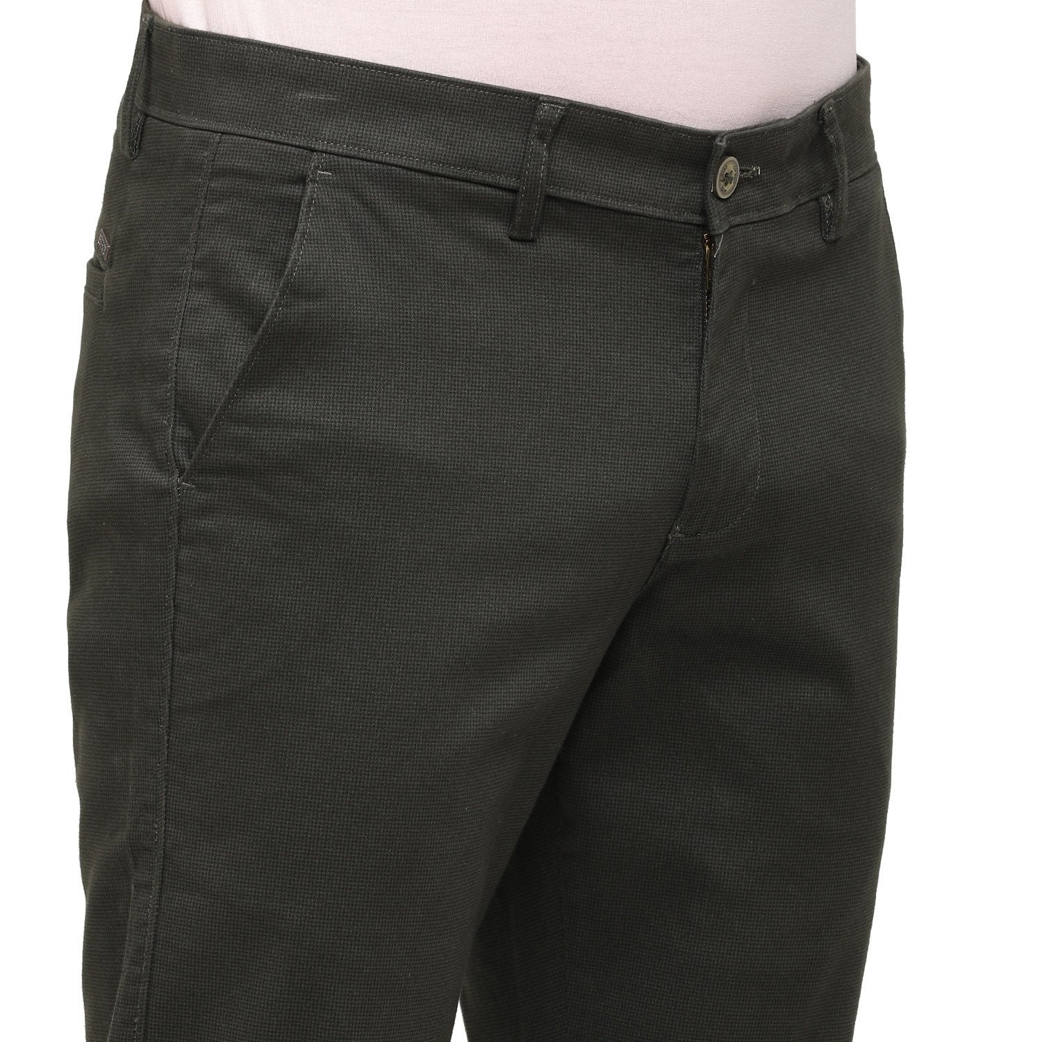 Swiss Club Mens Solid Comfort Fit 98% Cotton 2% Lycra Olive Green Fashion Trousers ( T-SC-32 B-OLI-CF-LY_30INCH ) Swiss Trouser Swiss Club 