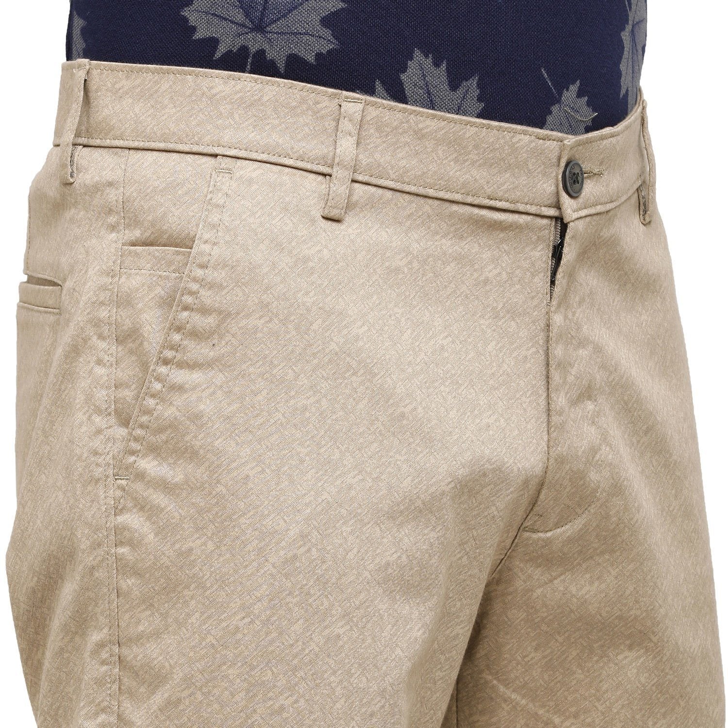 Swiss Club Mens Solid Comfort Fit 98% Cotton 2% Lycra Beige Fashion Trousers ( T-SC-33 A-KHA-CF-LY_30INCH ) Swiss Trouser Swiss Club 