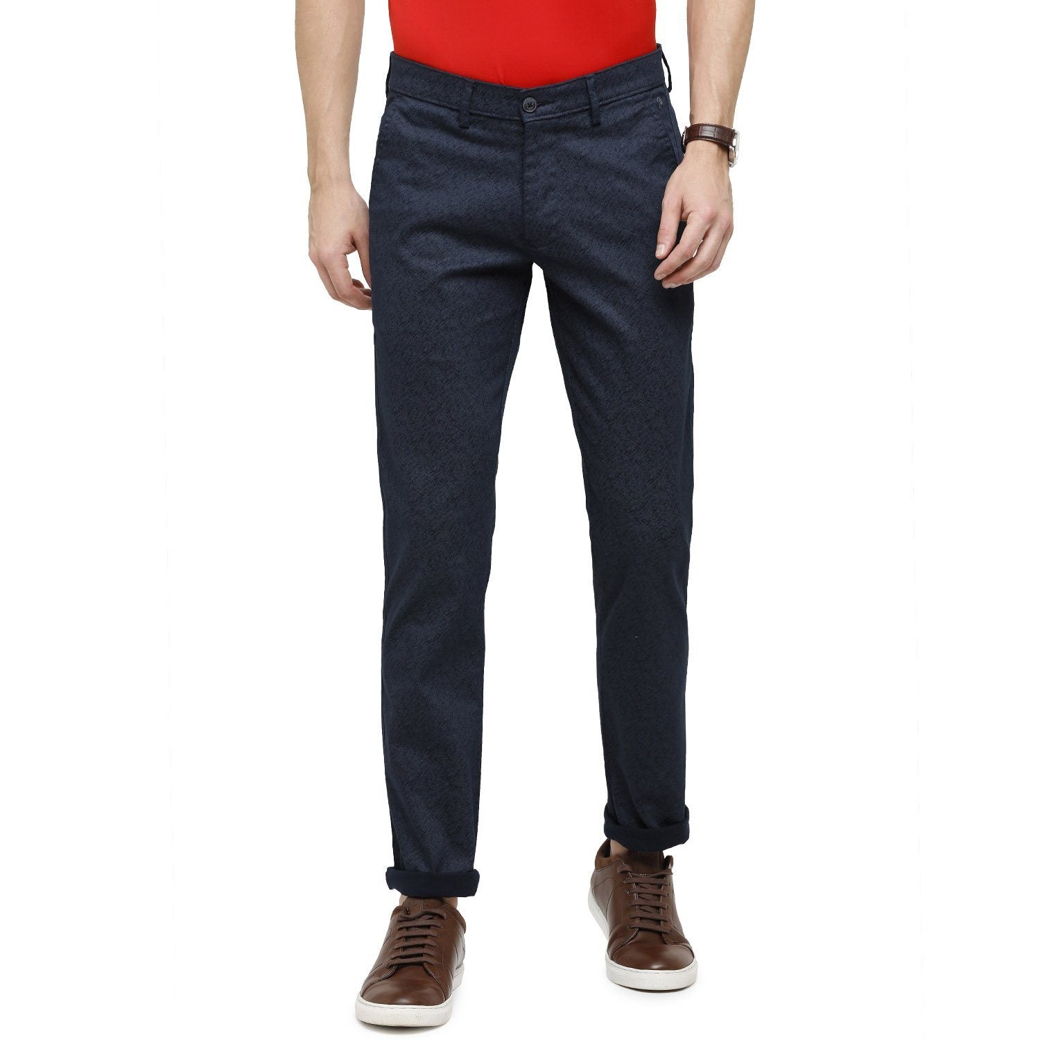 Swiss Club Mens Navy Solid Comfort Fit 98% Cotton 2% Lycra Navy Fashion Trousers ( T-SC-33 C-NAV-CF-LY_30INCH ) Swiss Trouser Swiss Club 