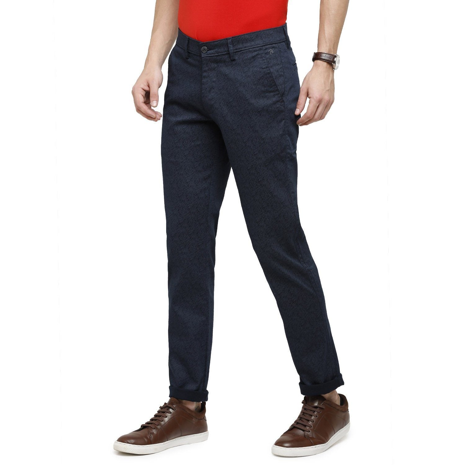 Swiss Club Mens Navy Solid Comfort Fit 98% Cotton 2% Lycra Navy Fashion Trousers ( T-SC-33 C-NAV-CF-LY_30INCH ) Swiss Trouser Swiss Club 