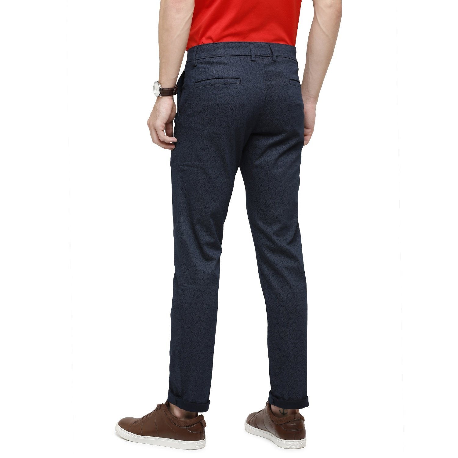 Swiss Club Mens Navy Solid Comfort Fit 98% Cotton 2% Lycra Navy Fashion Trousers ( T-SC-33 C-NAV-CF-LY_30INCH ) Swiss Trouser Swiss Club 