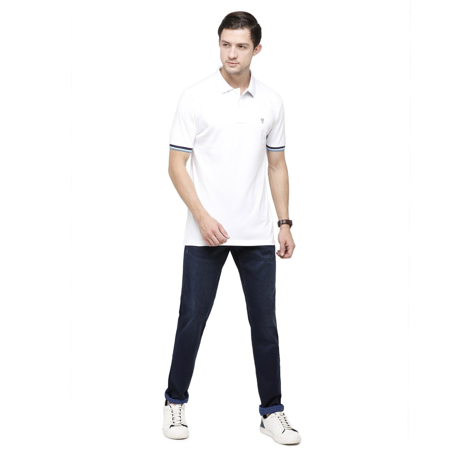 Classic polo Men's White Lycra Cotton Stretch Polo Half Sleeve Slim Fit T-Shirt - Tarte White T-shirt Classic Polo 