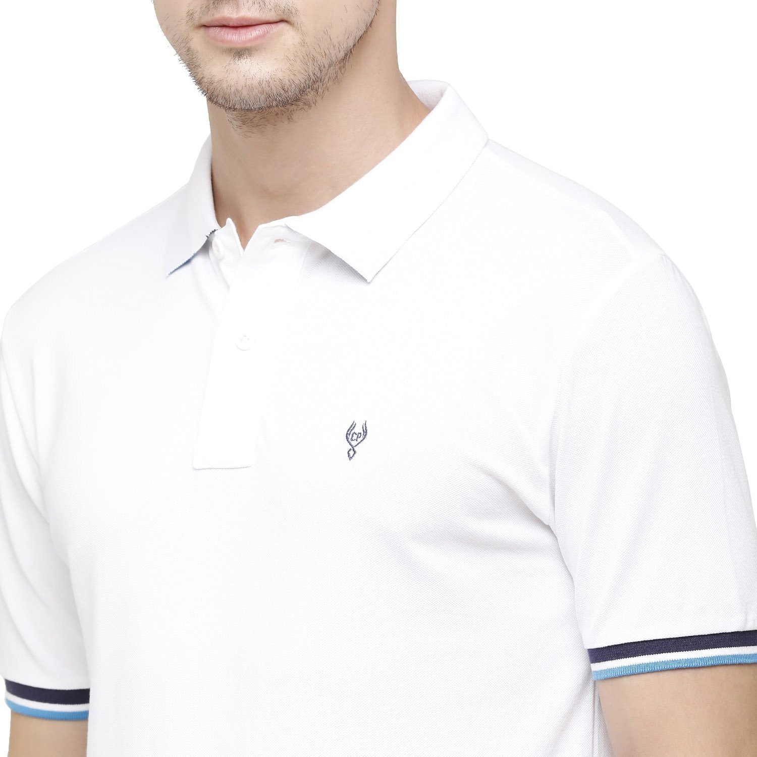 Classic polo Men's White Lycra Cotton Stretch Polo Half Sleeve Slim Fit T-Shirt - Tarte White T-shirt Classic Polo 